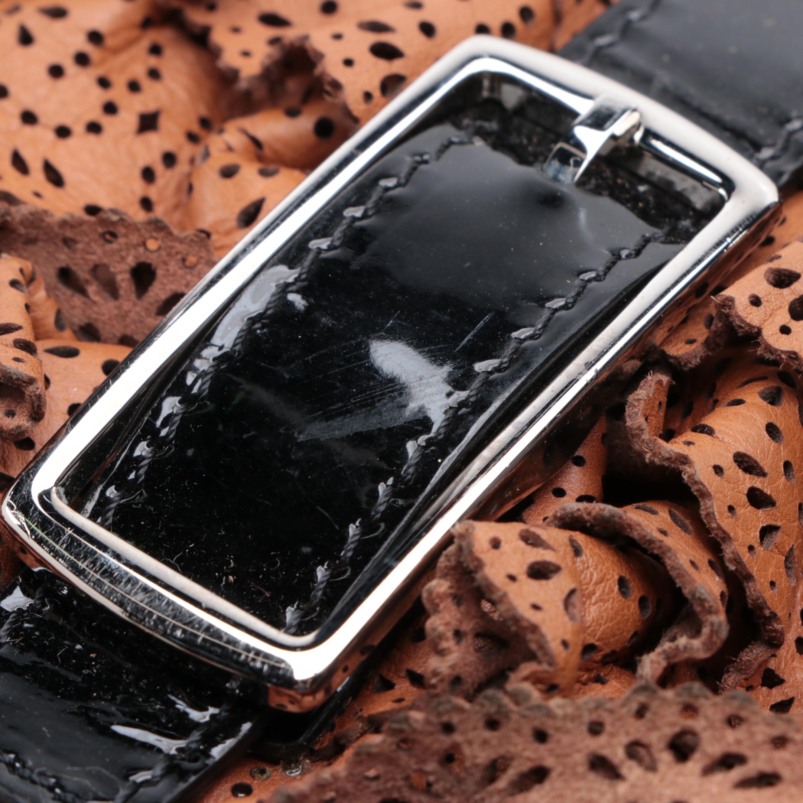 Valentino Allure Ruffled Frame Bag in Brown Perforated Scalloped Leather