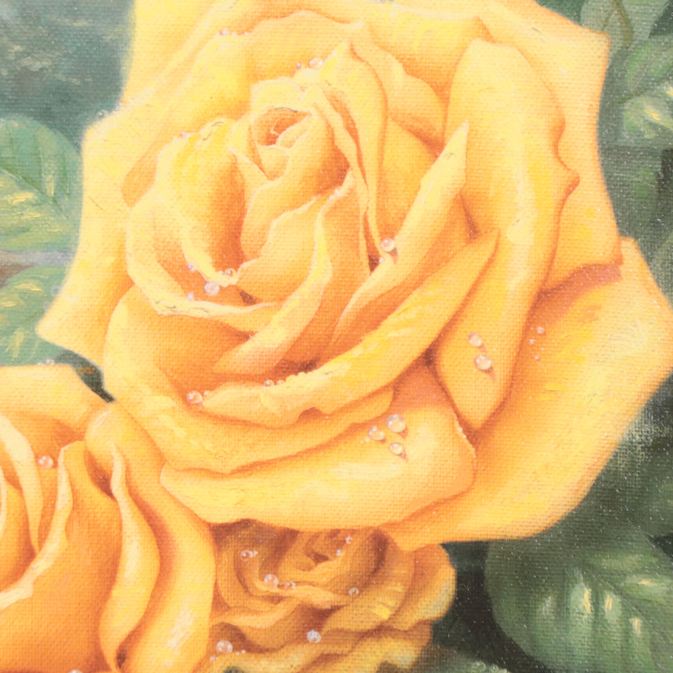 Thomas Kinkade Offset Lithograph "A Perfect Yellow Rose"