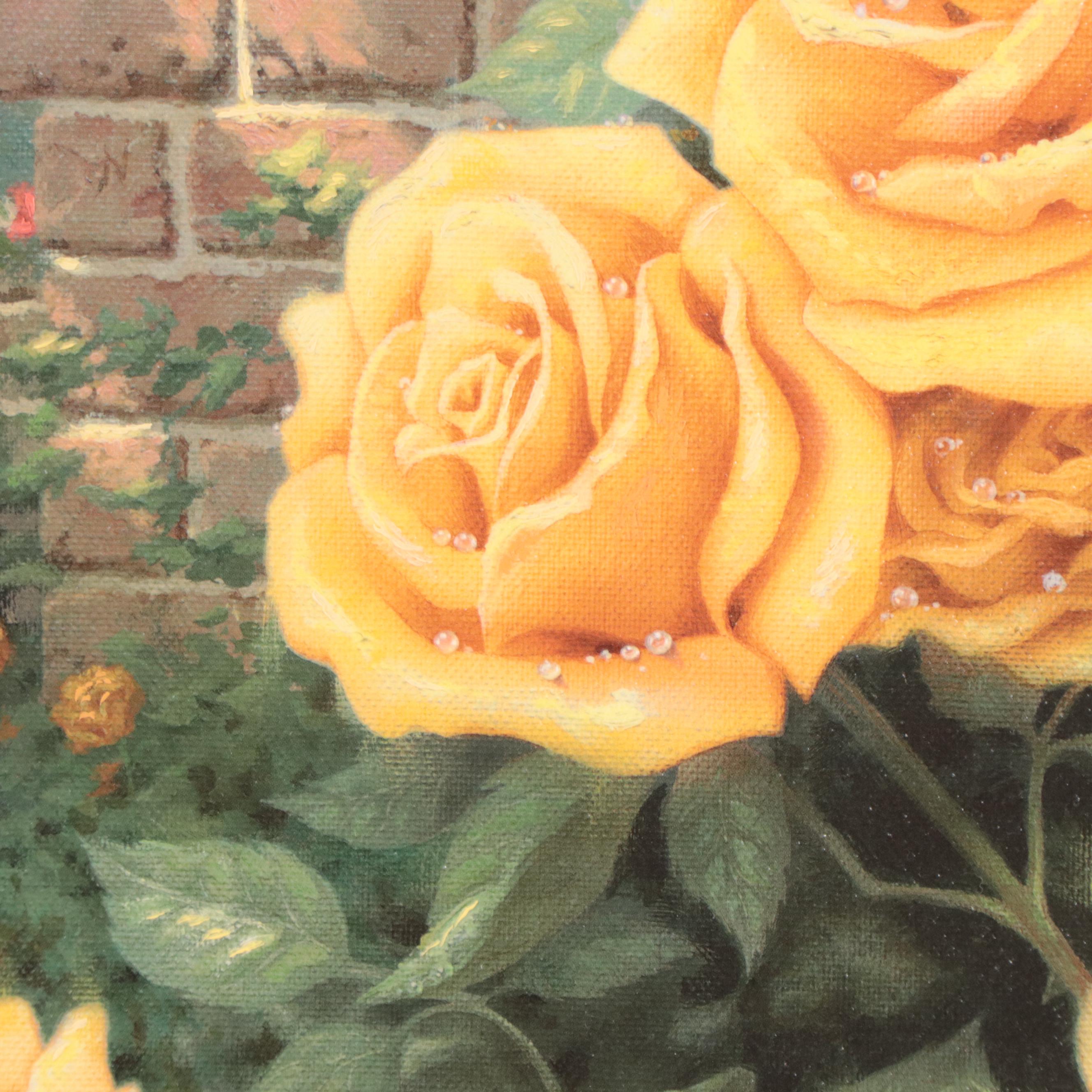 Thomas Kinkade Offset Lithograph "A Perfect Yellow Rose"