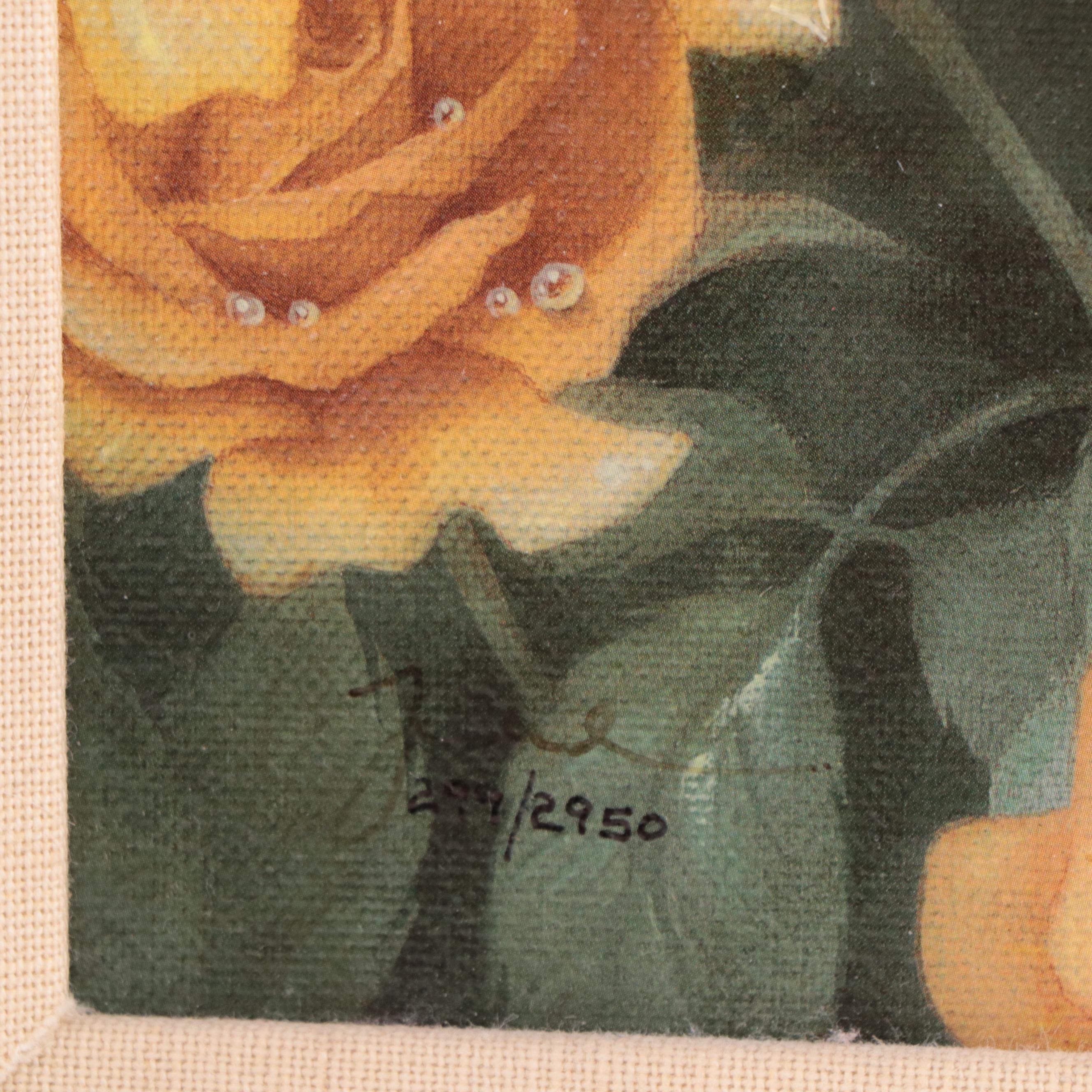 Thomas Kinkade Offset Lithograph "A Perfect Yellow Rose"