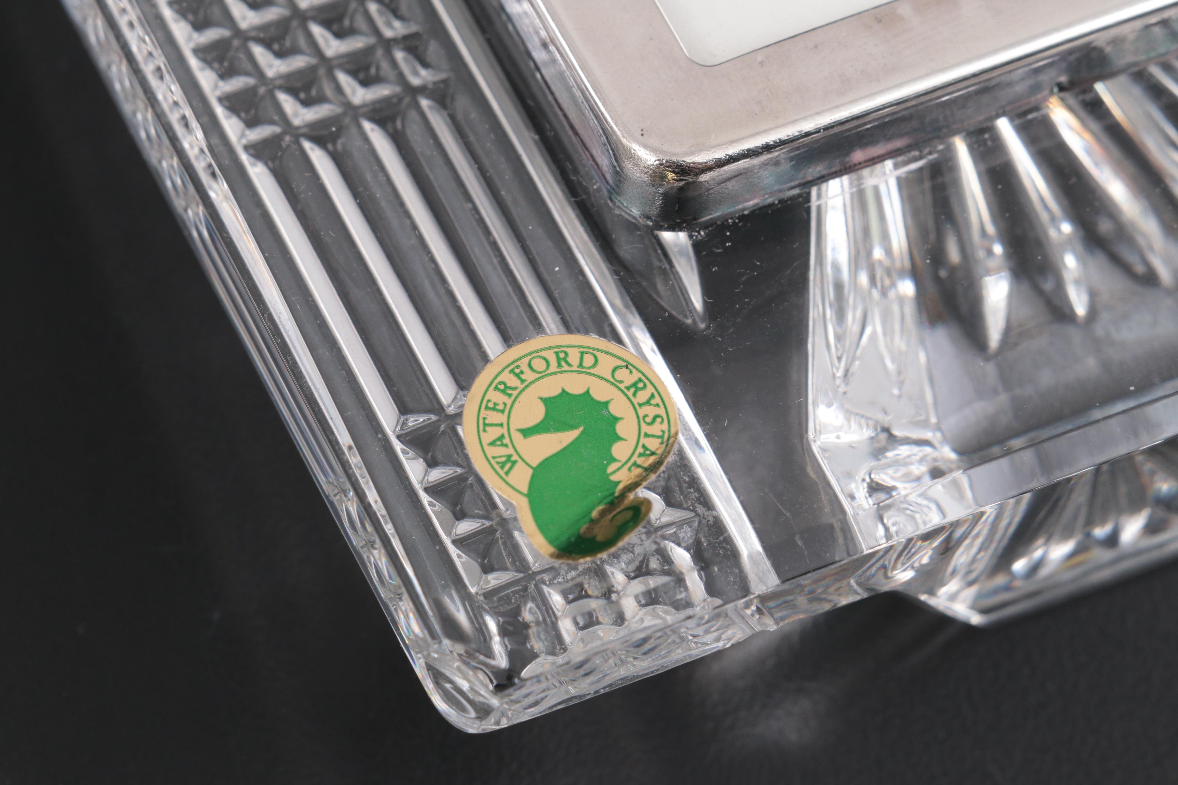 Emil Hermann Sterling Silver Rim Crystal Containers with More Crystal Tableware