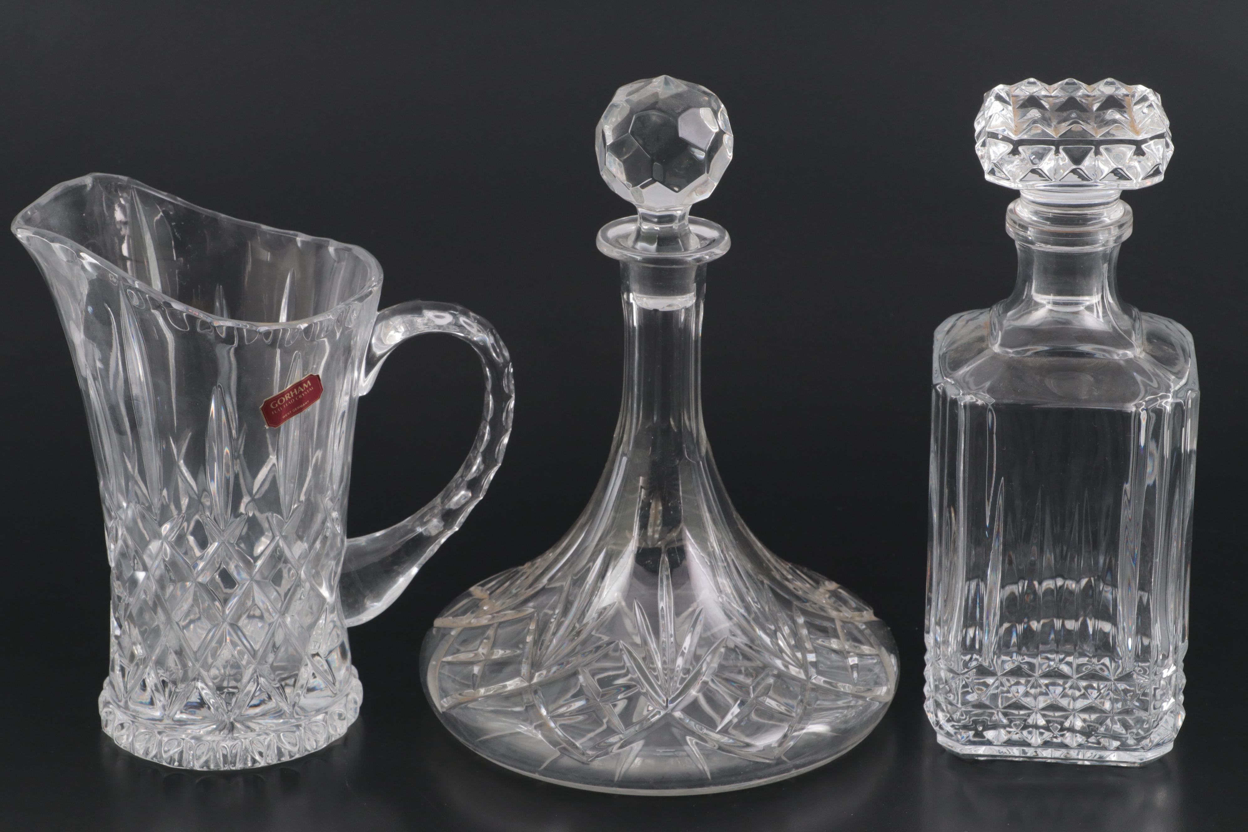 Emil Hermann Sterling Silver Rim Crystal Containers with More Crystal Tableware