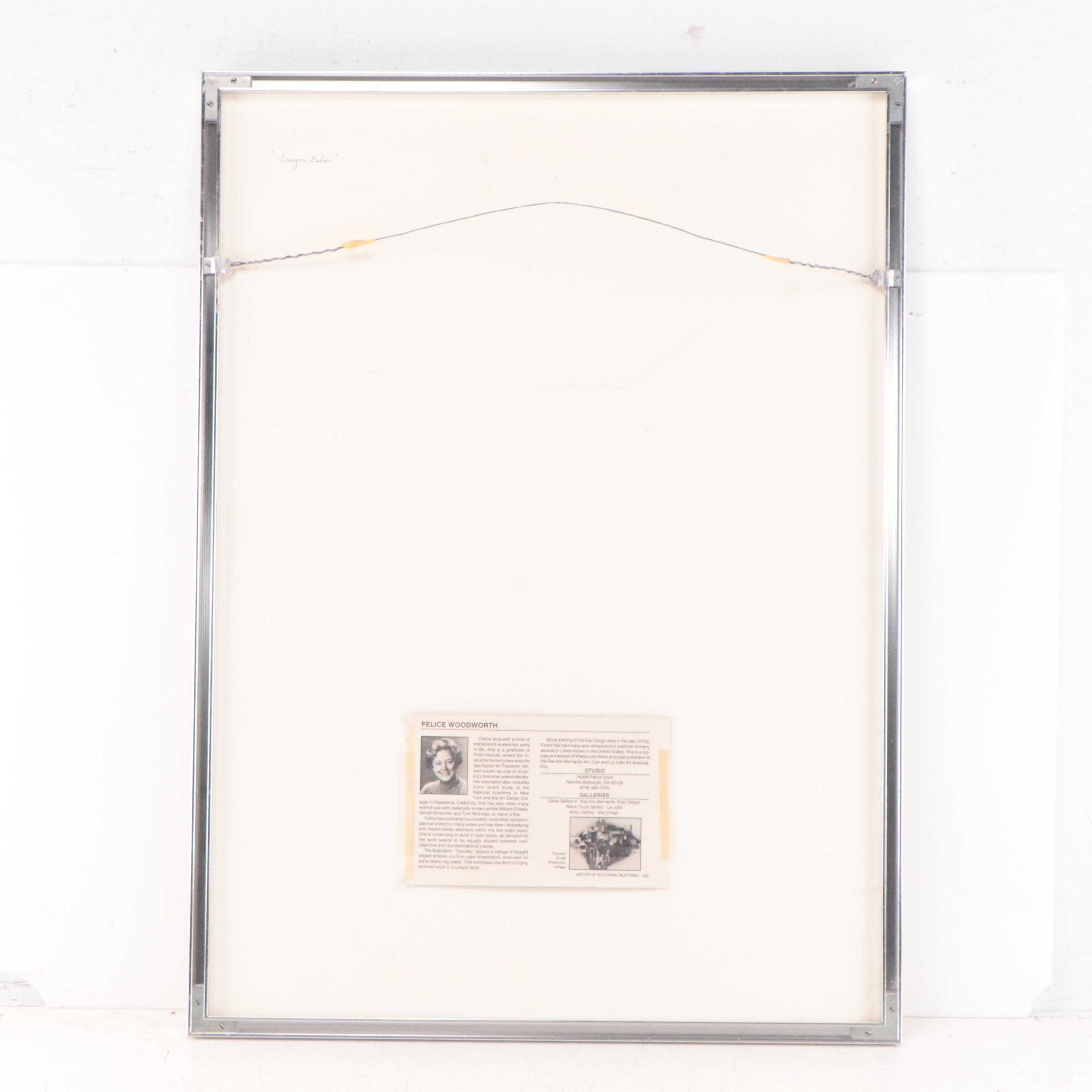 Felice Woodworth Non-Objective Watercolor Painting "Canyon Echo"