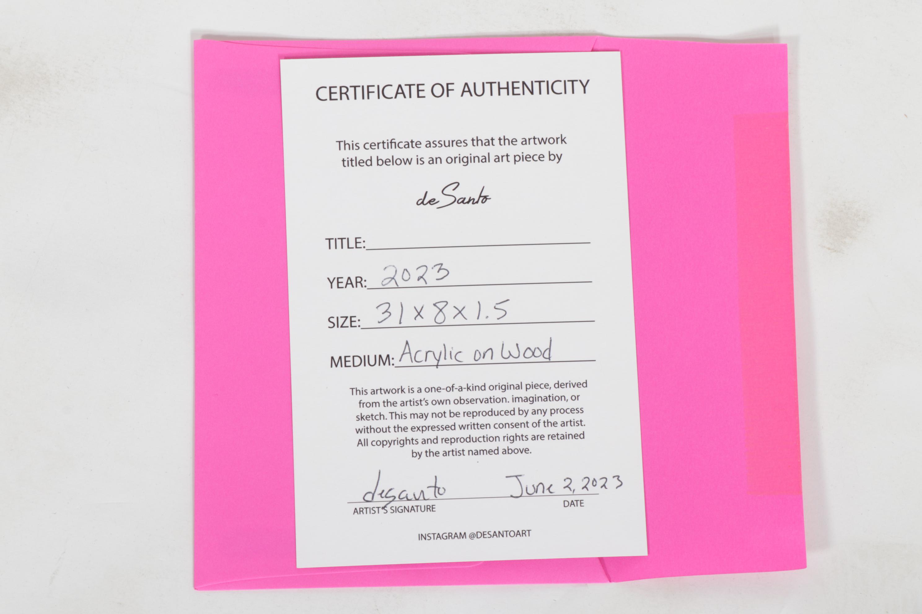 deSanto Pop Art Acrylic Painting Skateboard Deck, 2023