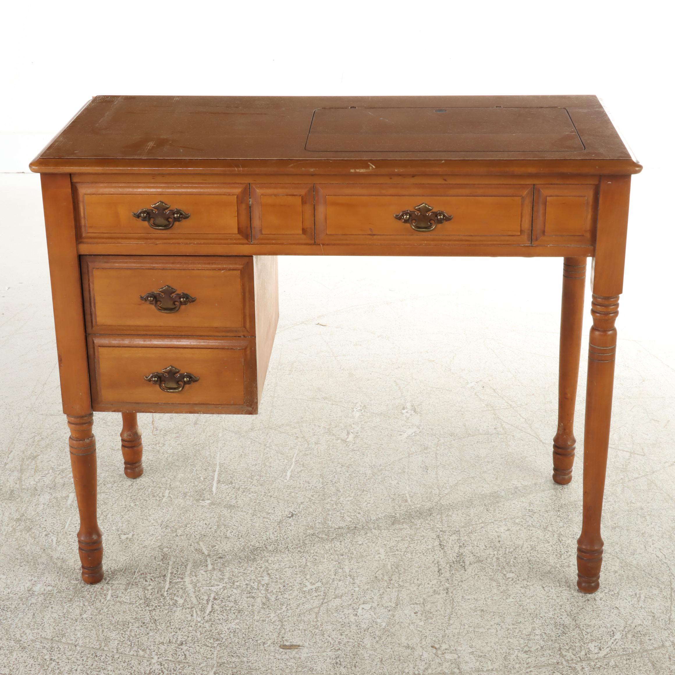 Singer "Touch & Sew" Sewing Machine and Sewing Table, 1966