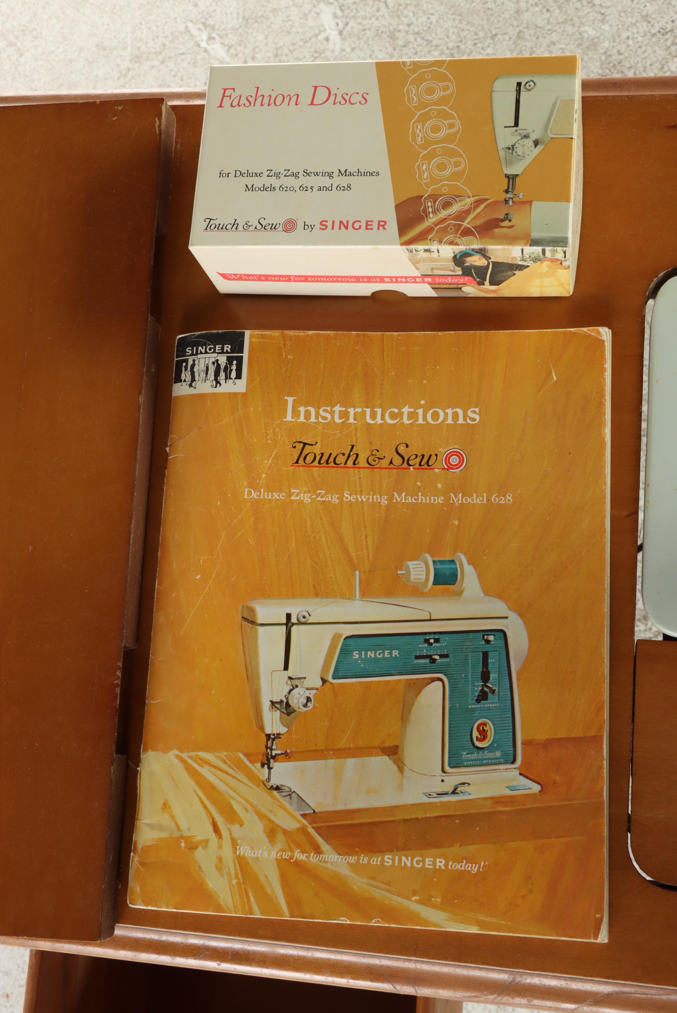 Singer "Touch & Sew" Sewing Machine and Sewing Table, 1966