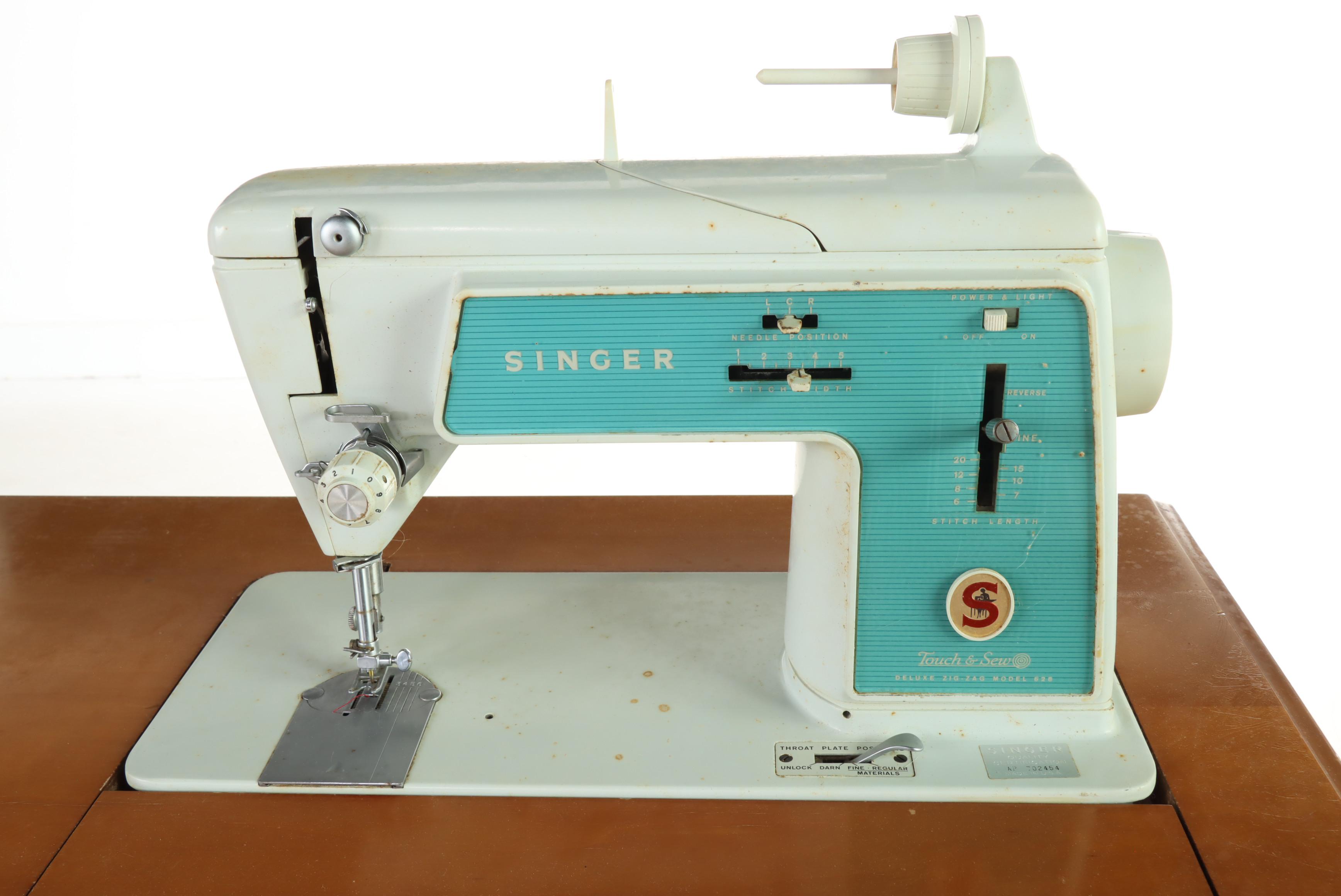 Singer "Touch & Sew" Sewing Machine and Sewing Table, 1966