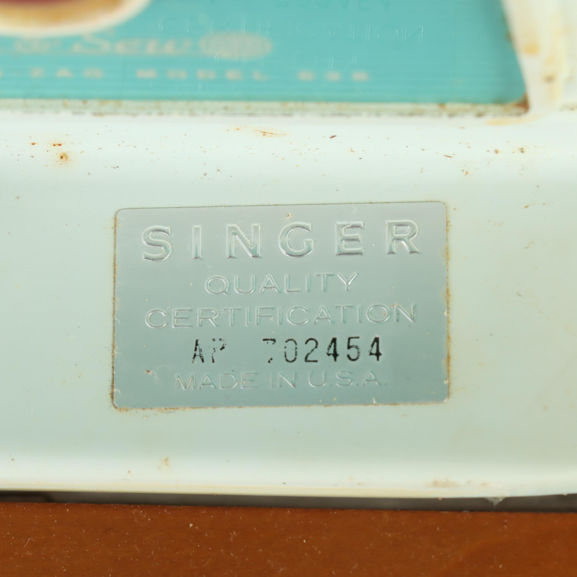 Singer "Touch & Sew" Sewing Machine and Sewing Table, 1966