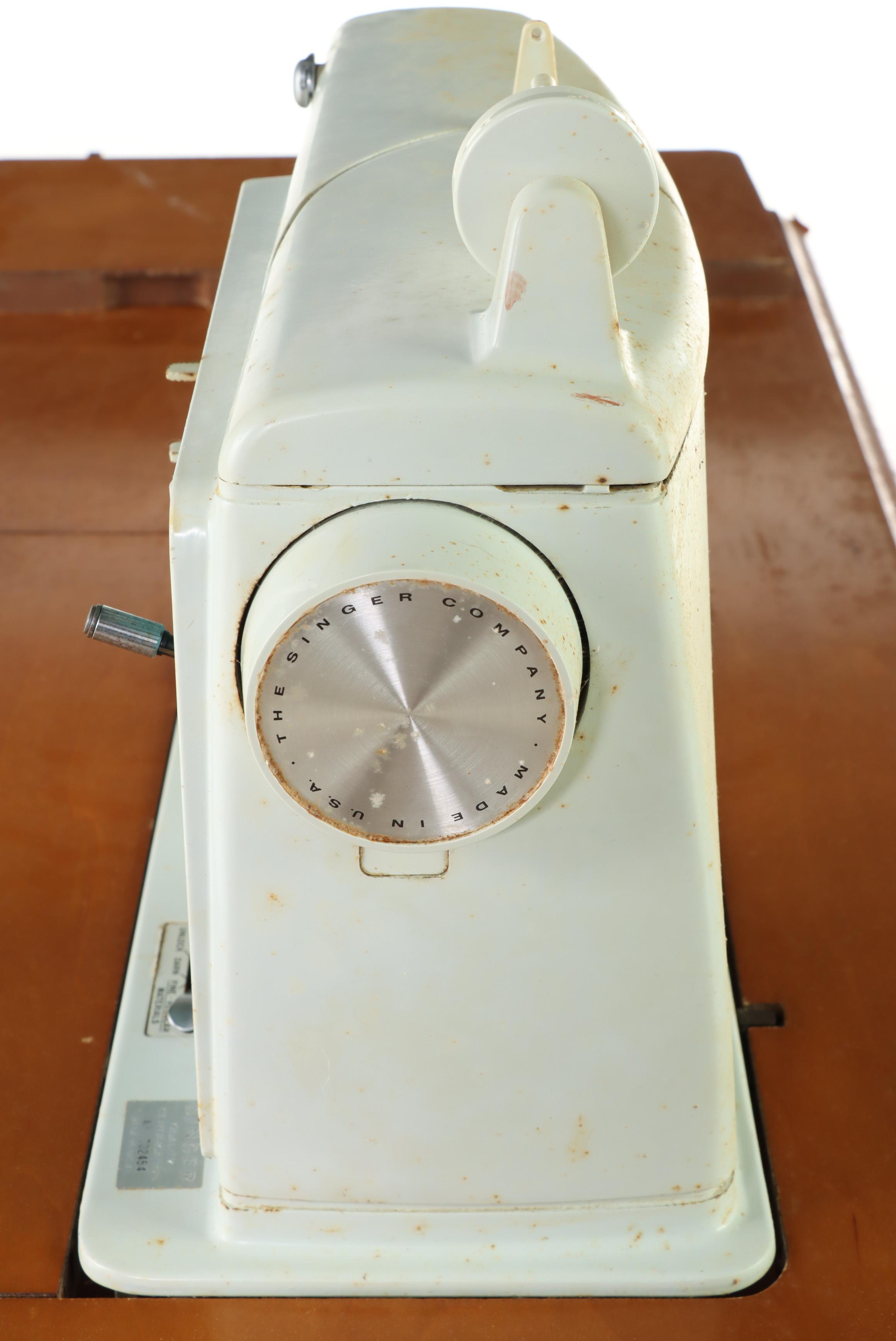 Singer "Touch & Sew" Sewing Machine and Sewing Table, 1966