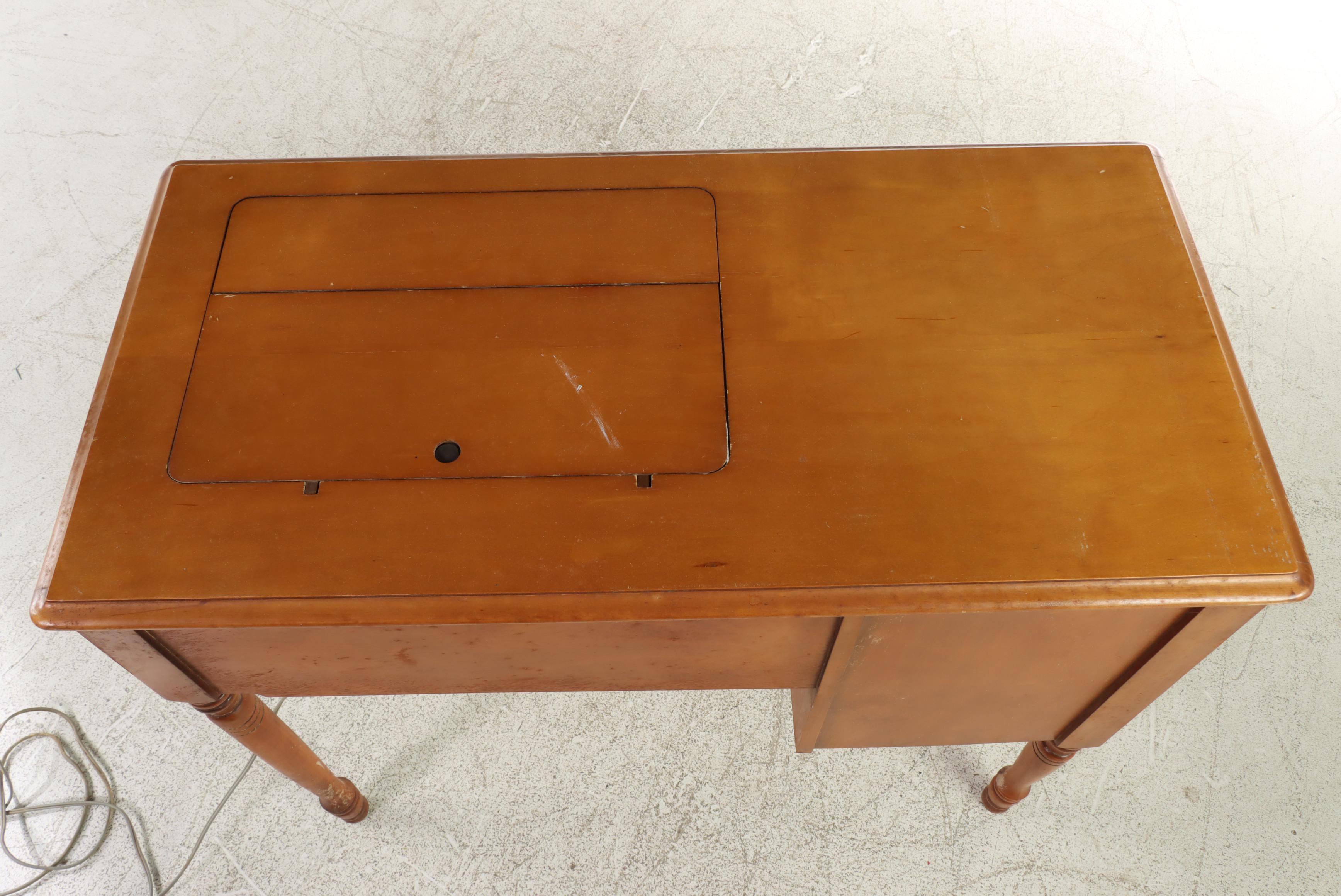 Singer "Touch & Sew" Sewing Machine and Sewing Table, 1966