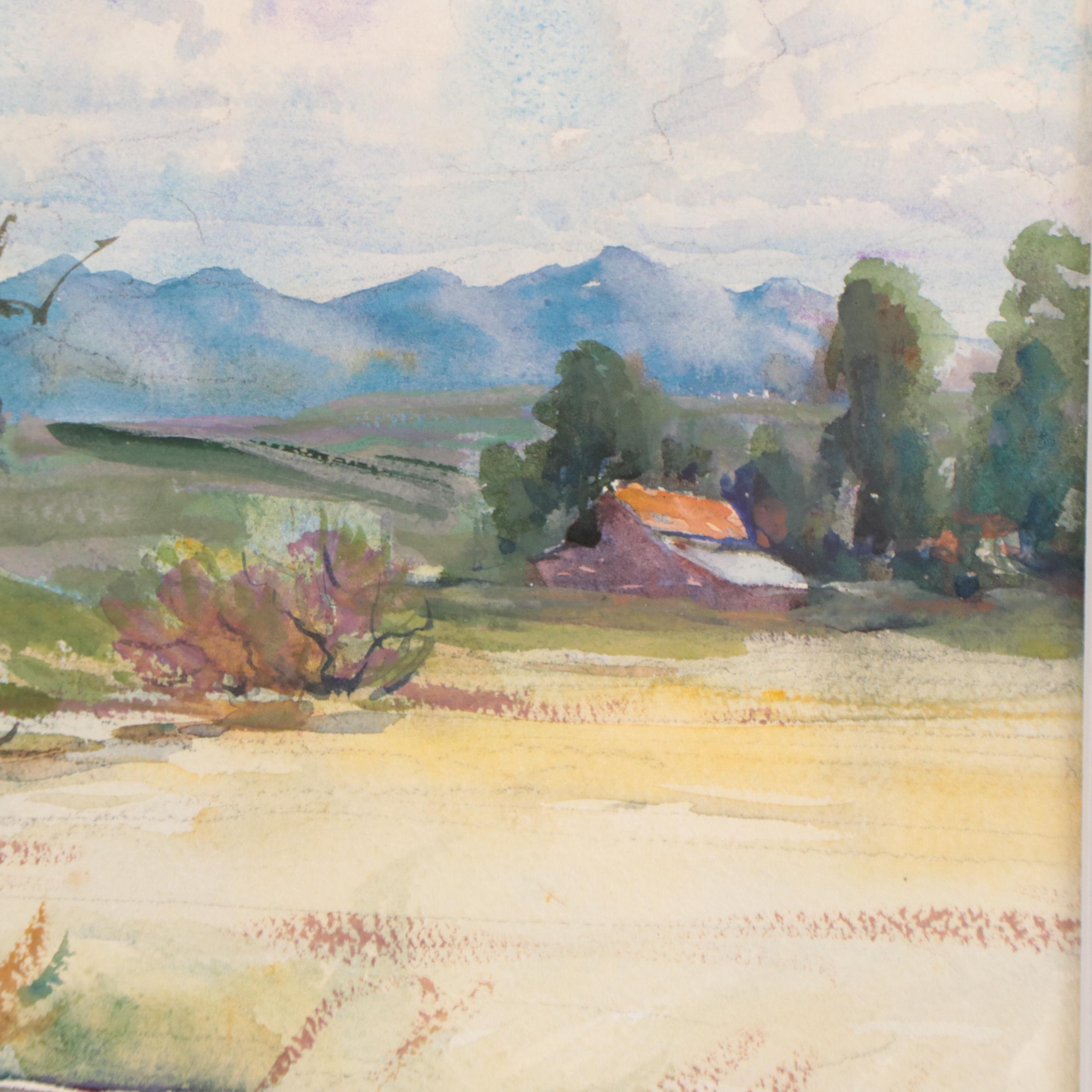 William S. Darling Watercolor Painting of Alpine Landscape