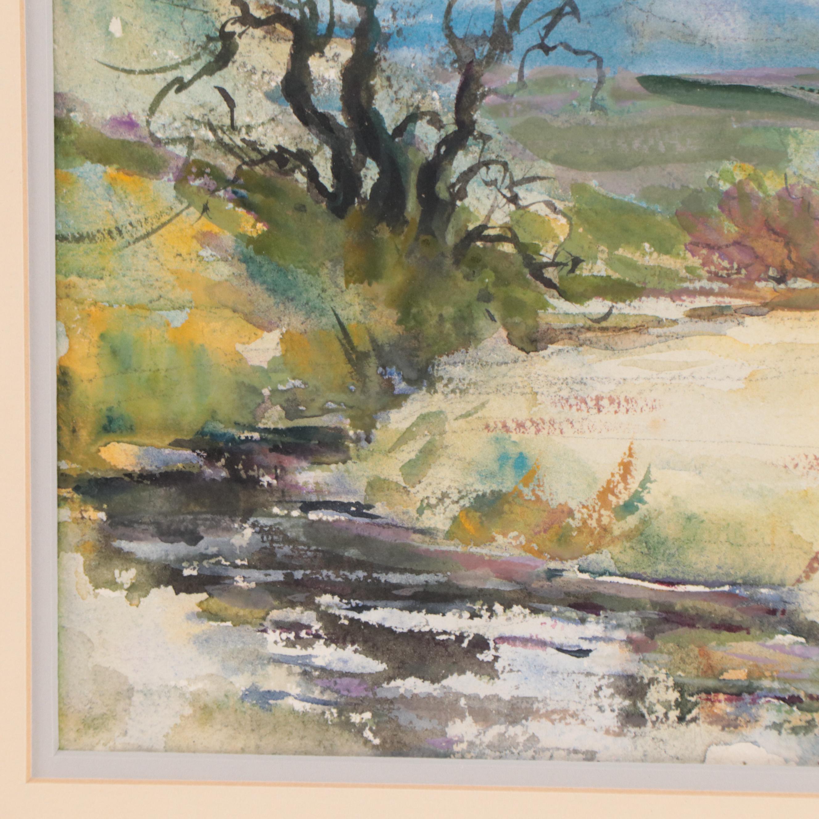 William S. Darling Watercolor Painting of Alpine Landscape