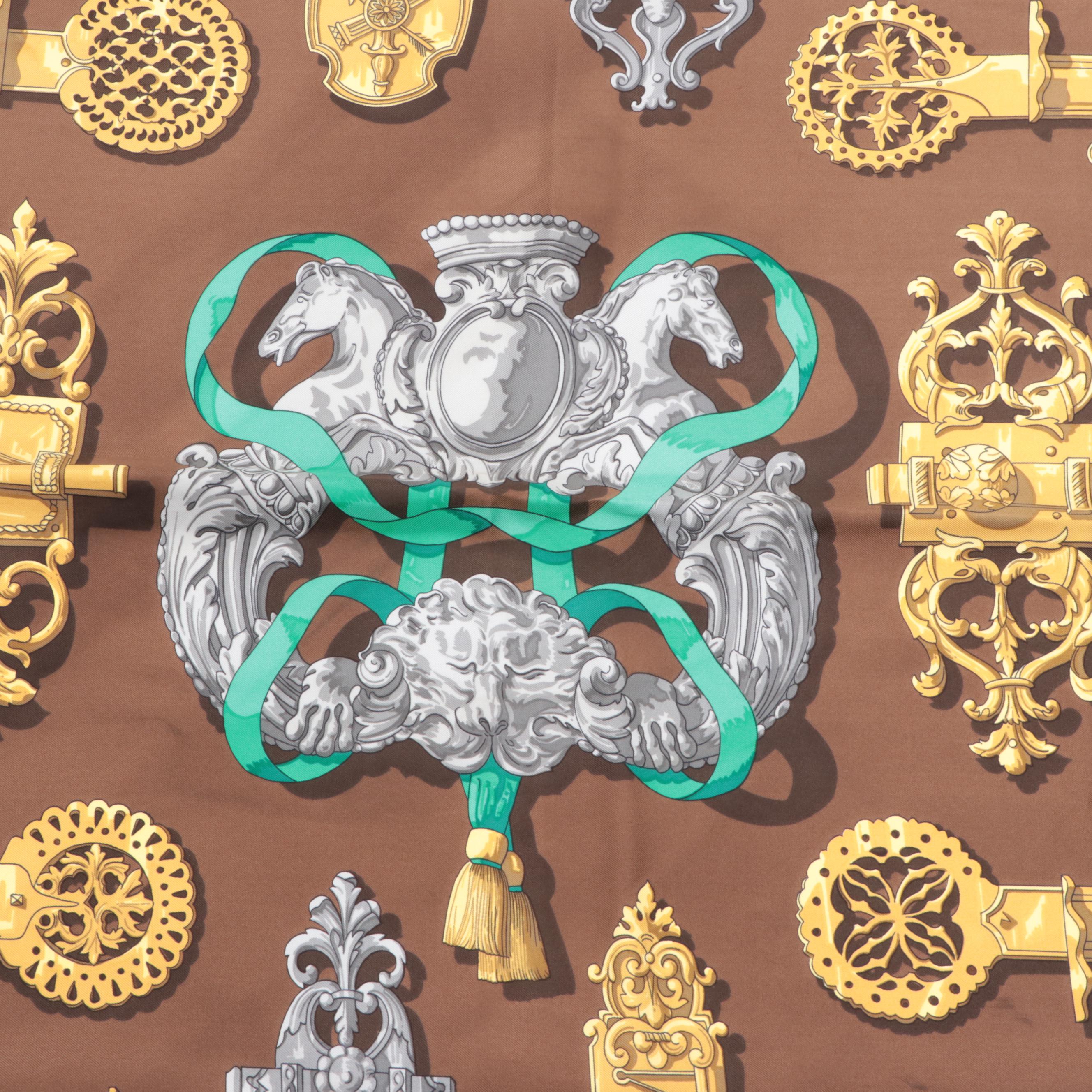 Hermès "Ferronnerie" Scarf 90 in Silk Twill