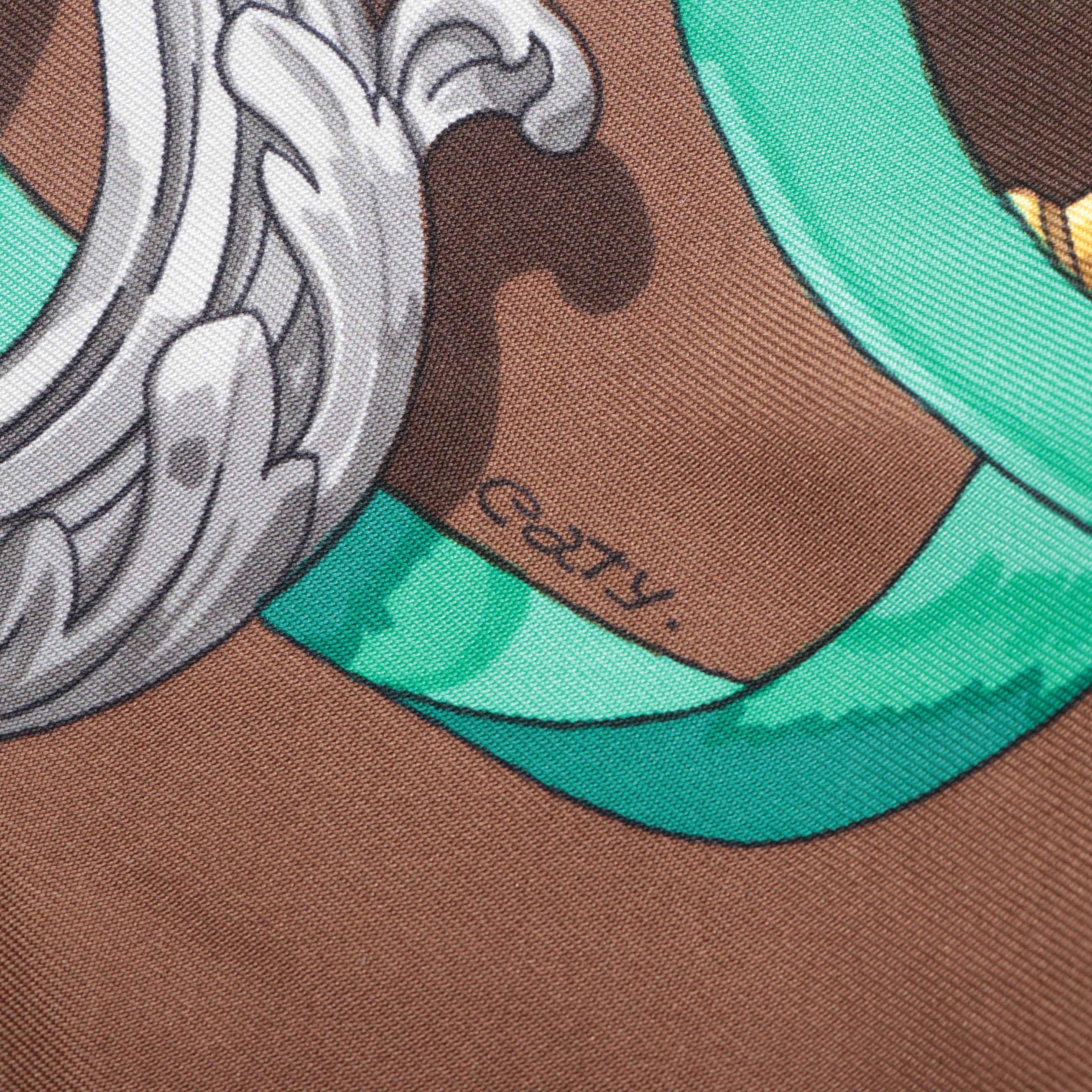 Hermès "Ferronnerie" Scarf 90 in Silk Twill