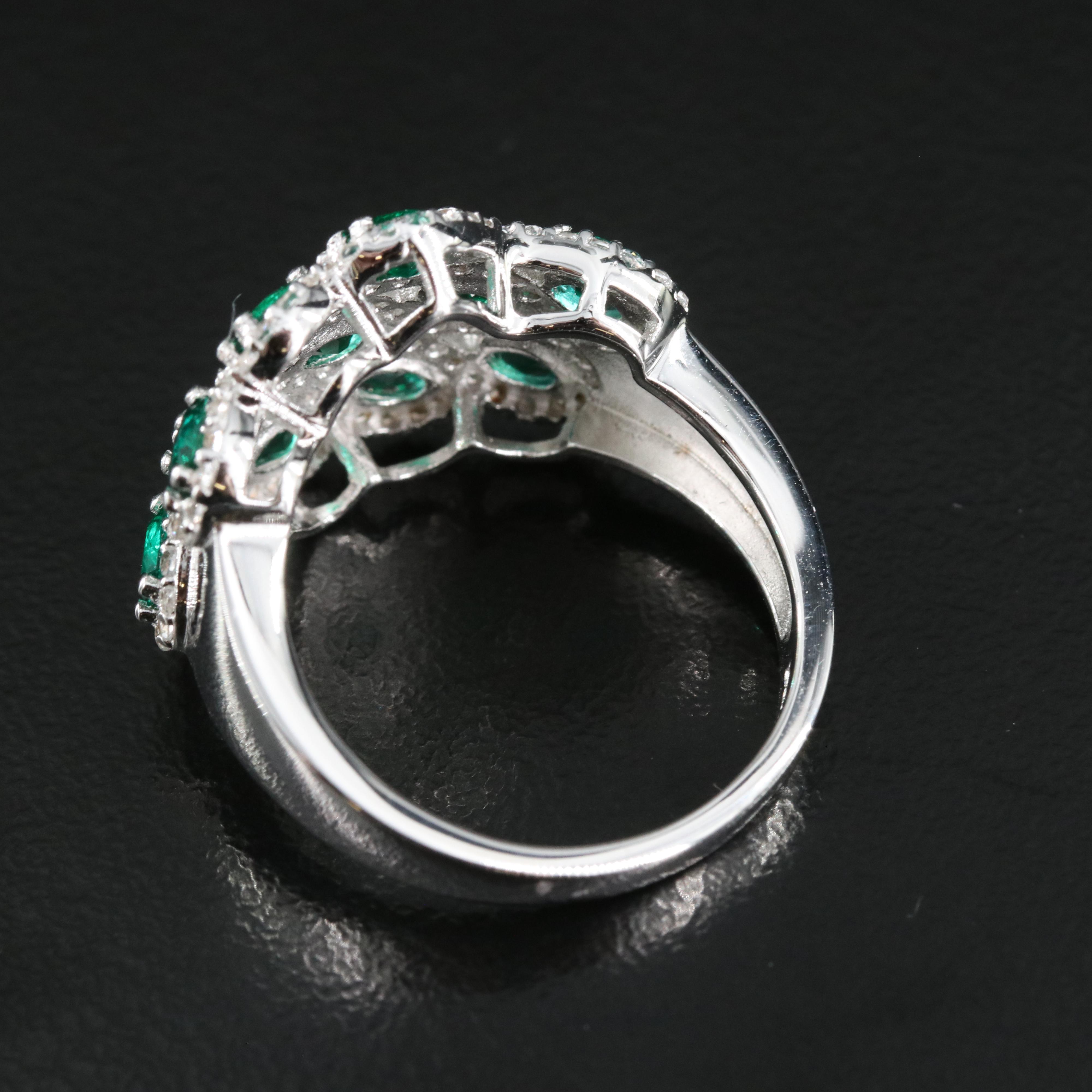 Sterling Emerald and Sapphire Ring
