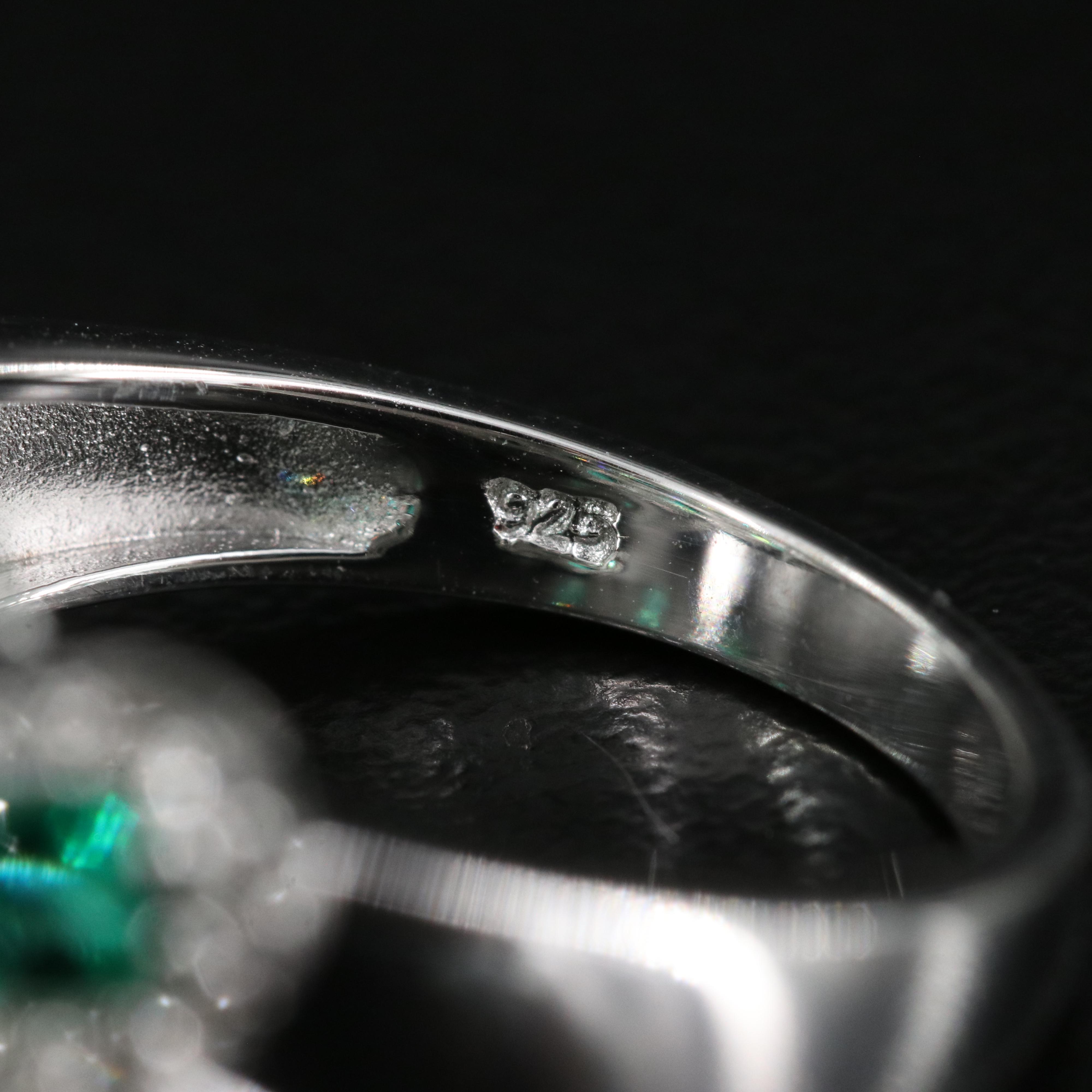 Sterling Emerald and Sapphire Ring