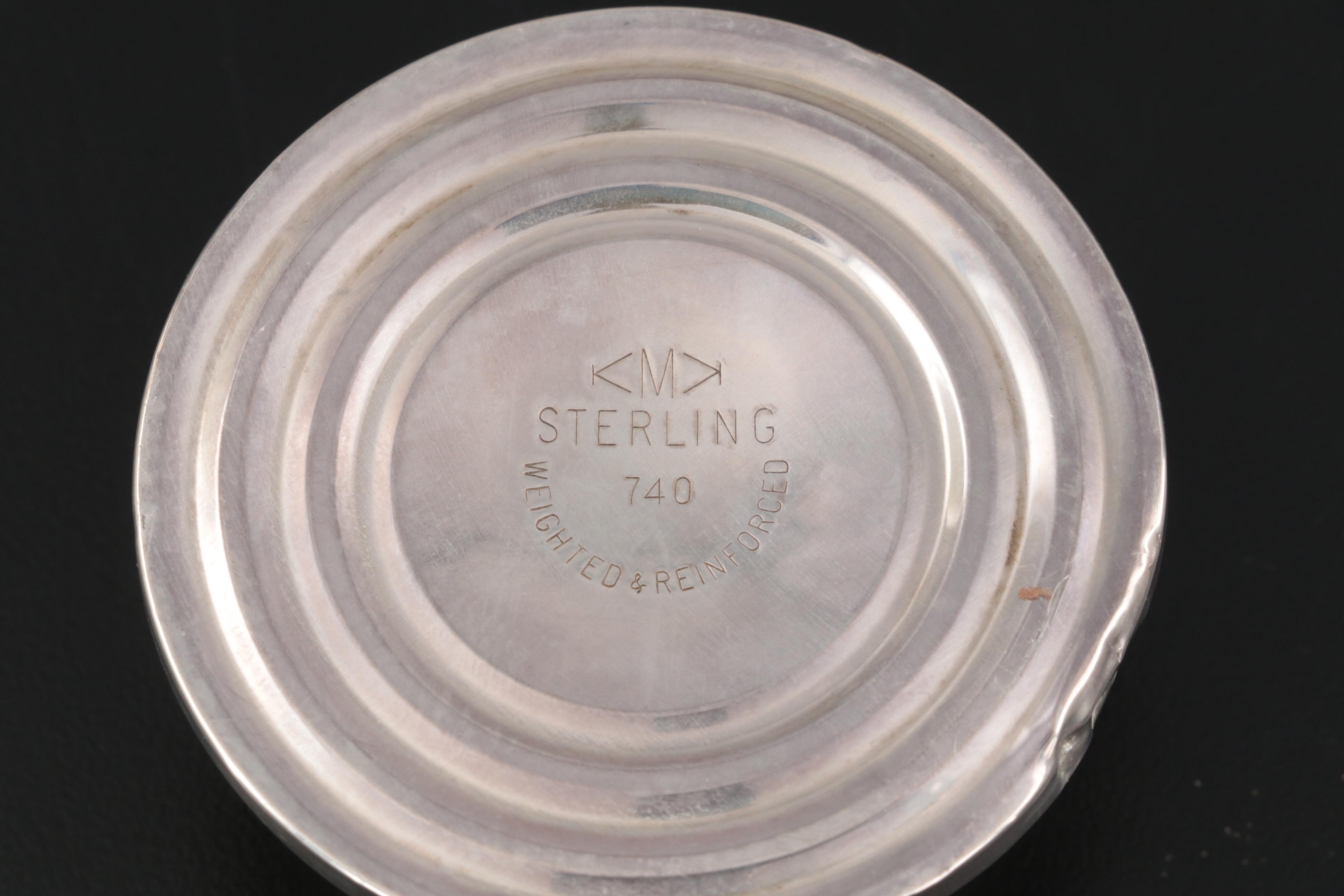 Lunt Sterling Silver Porringer with Sterling Candlestick and Bud Vase