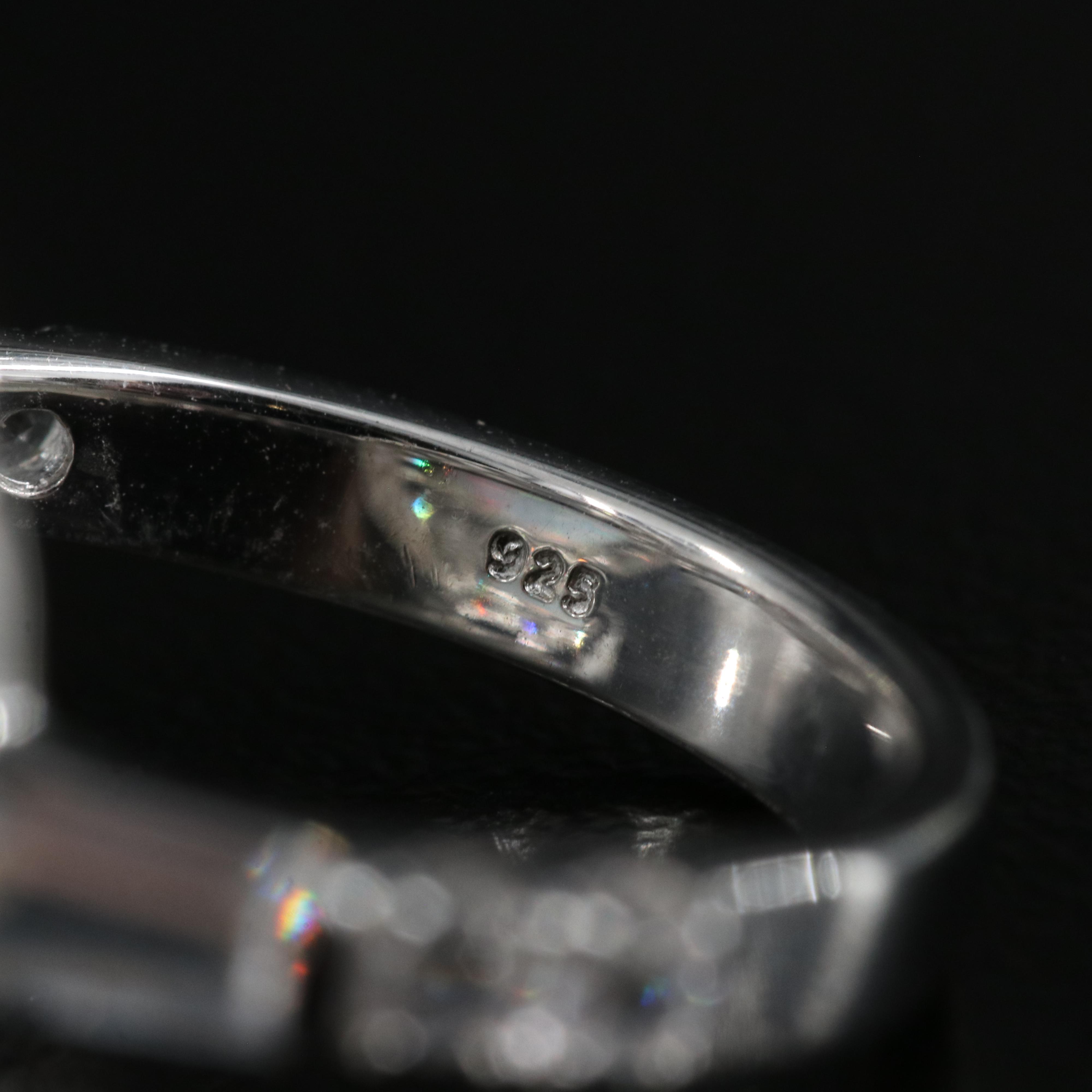 Sterling Opal and Sapphire Ring