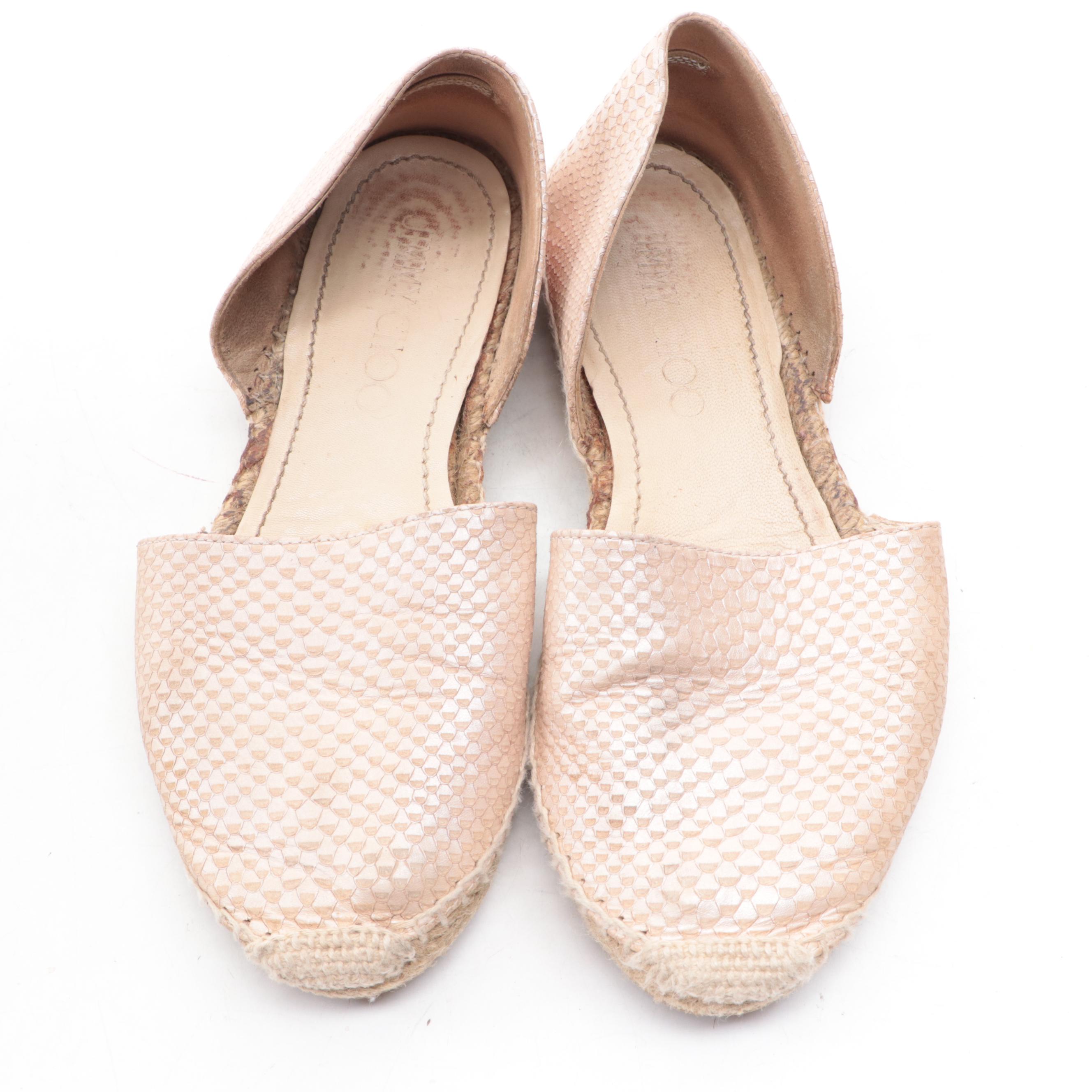 Jimmy Choo Snakeskin d'Orsay Espadrilles