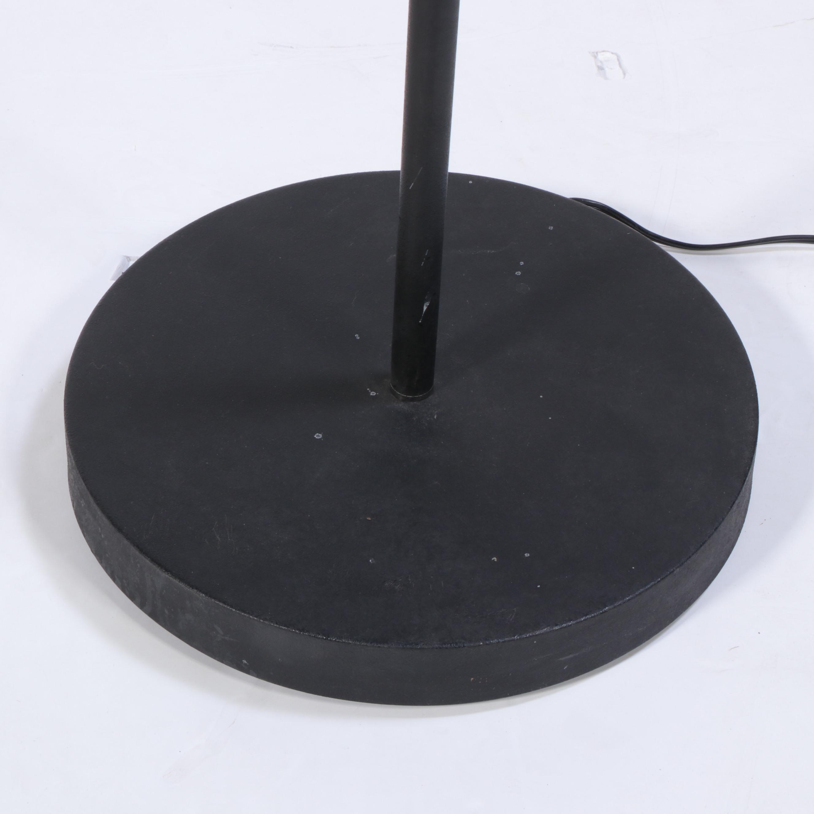 LampsPerSe Adjustable Floor Lamp With Grey Fabric Shade, Contemporary