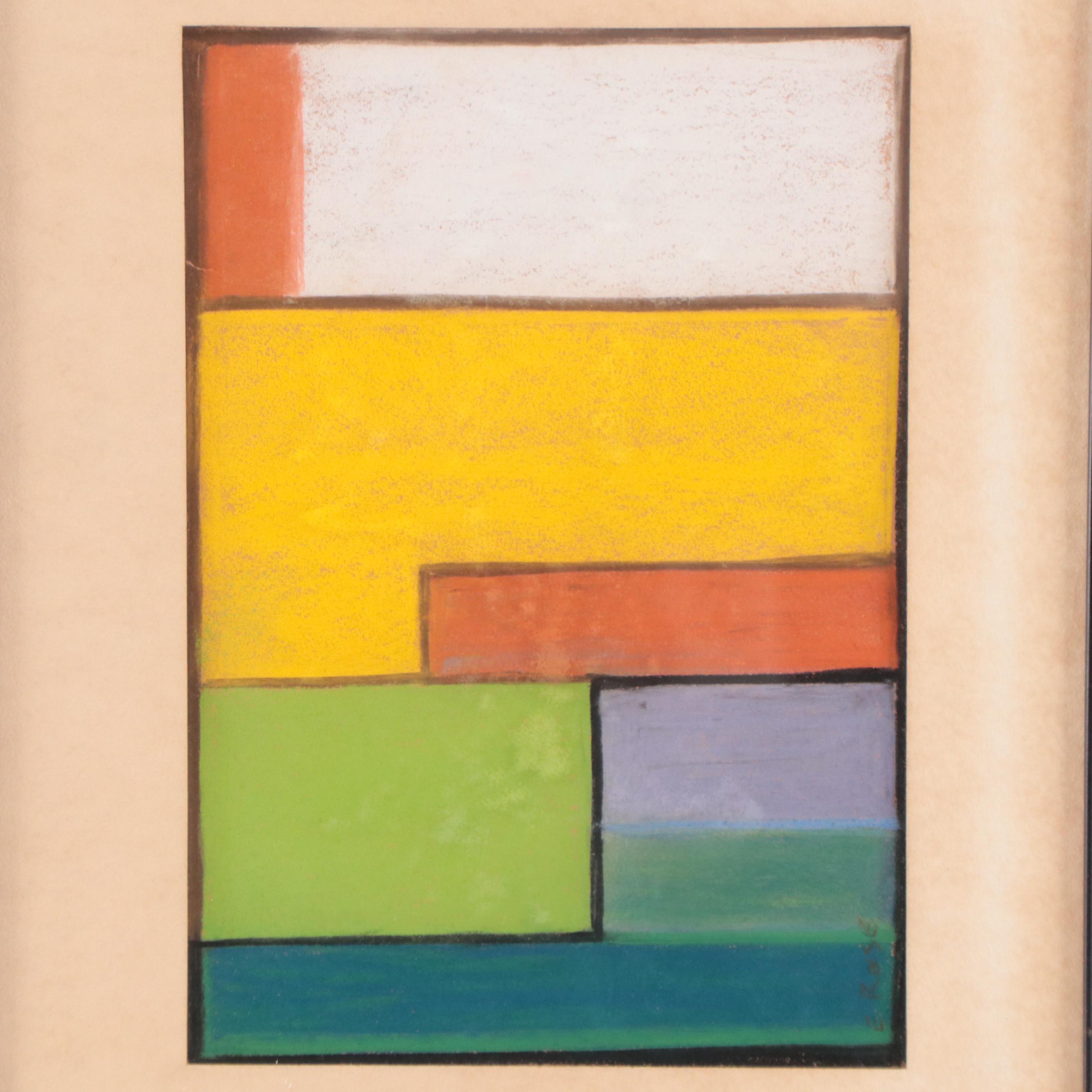 Modernist Style Pastel Drawing