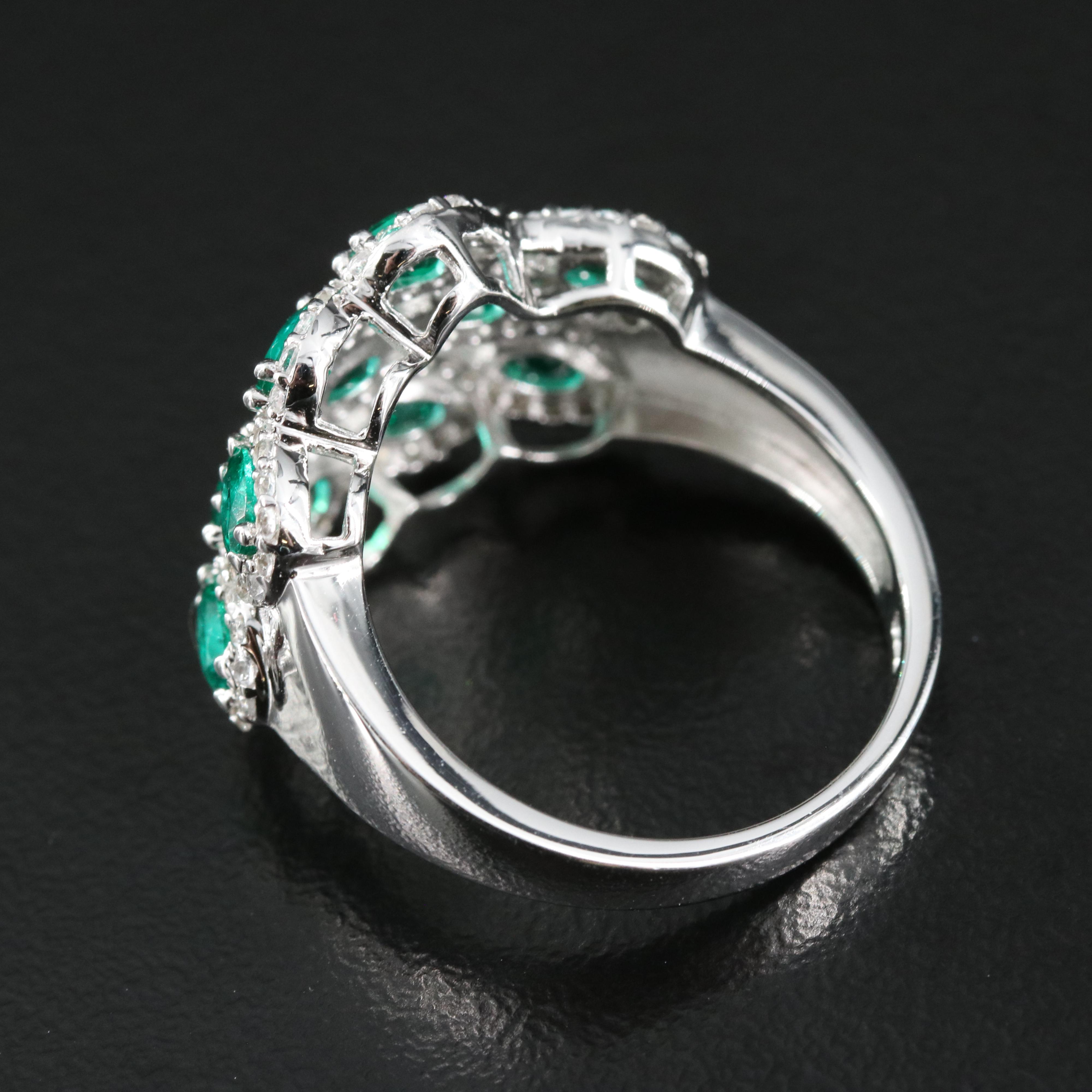 Sterling Emerald and Sapphire Ring