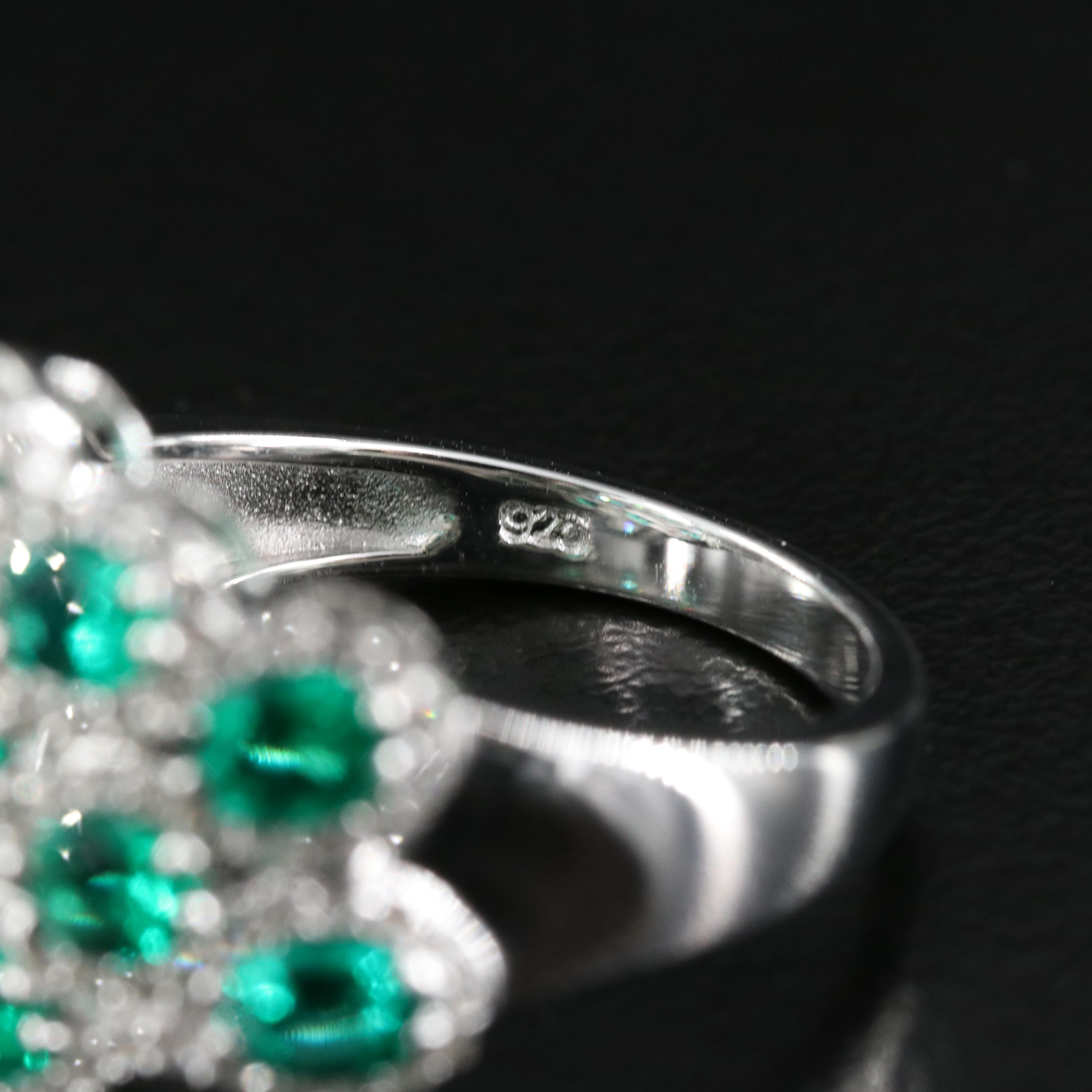Sterling Emerald and Sapphire Ring