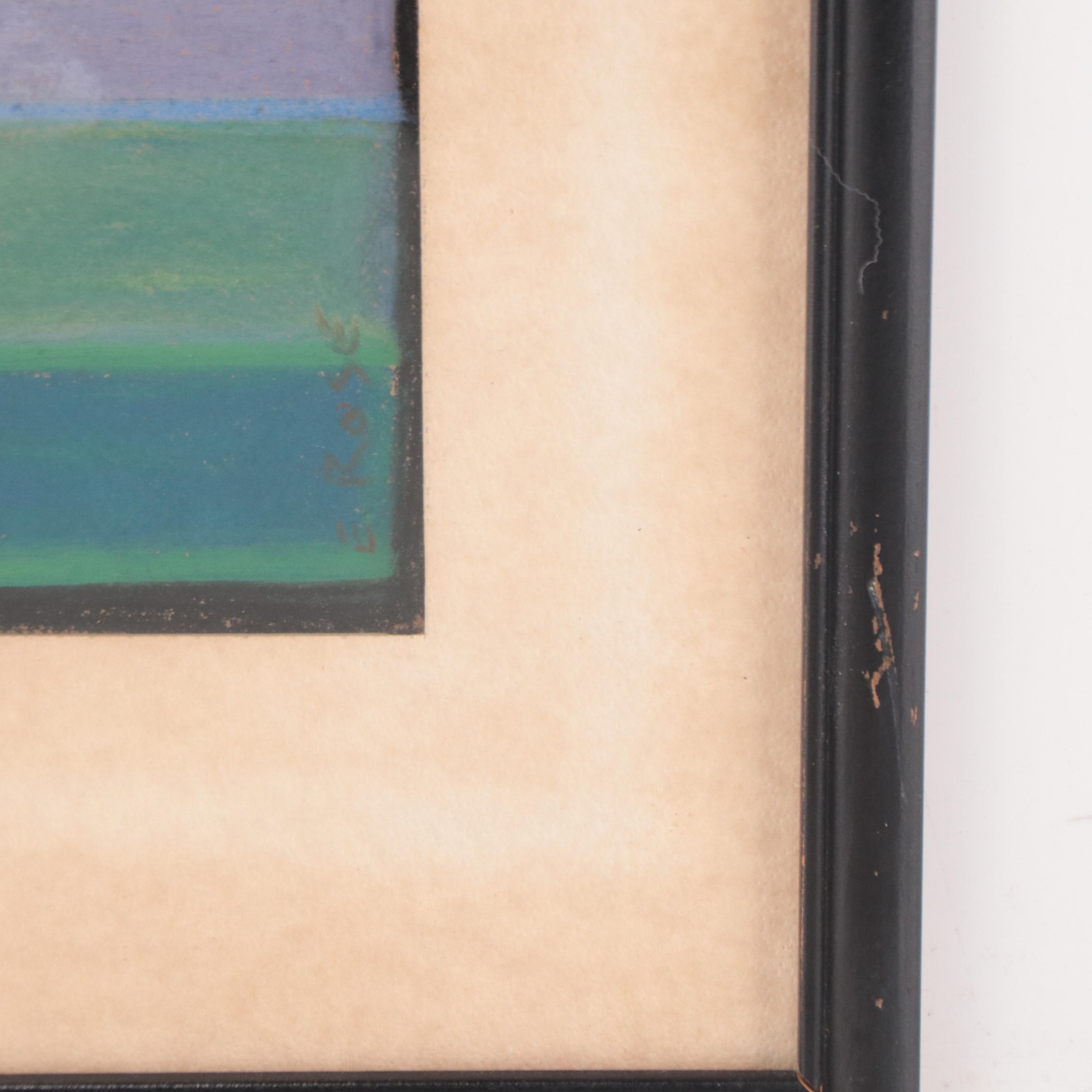 Modernist Style Pastel Drawing