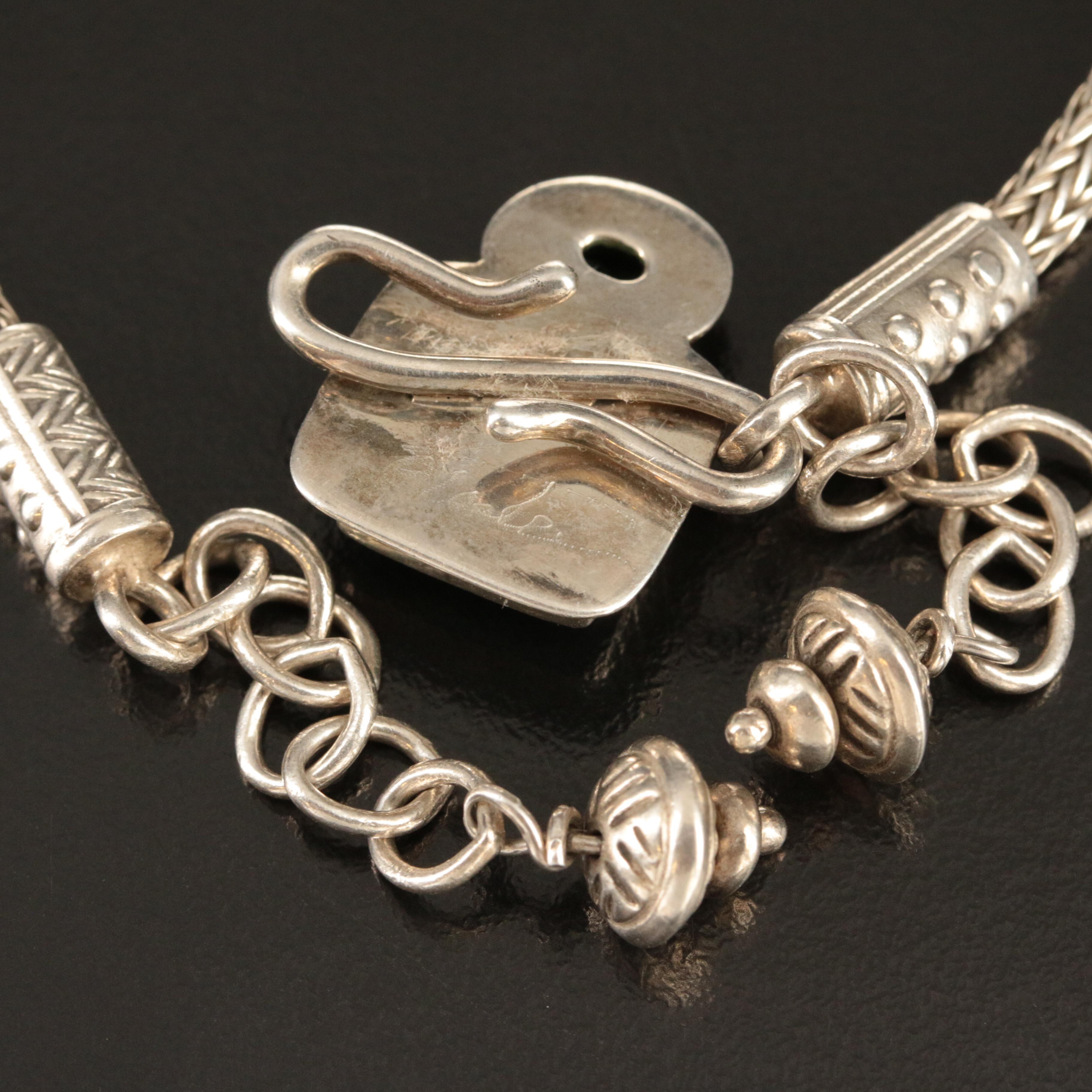 Sterling Turquoise and Tourmaline Bracelet