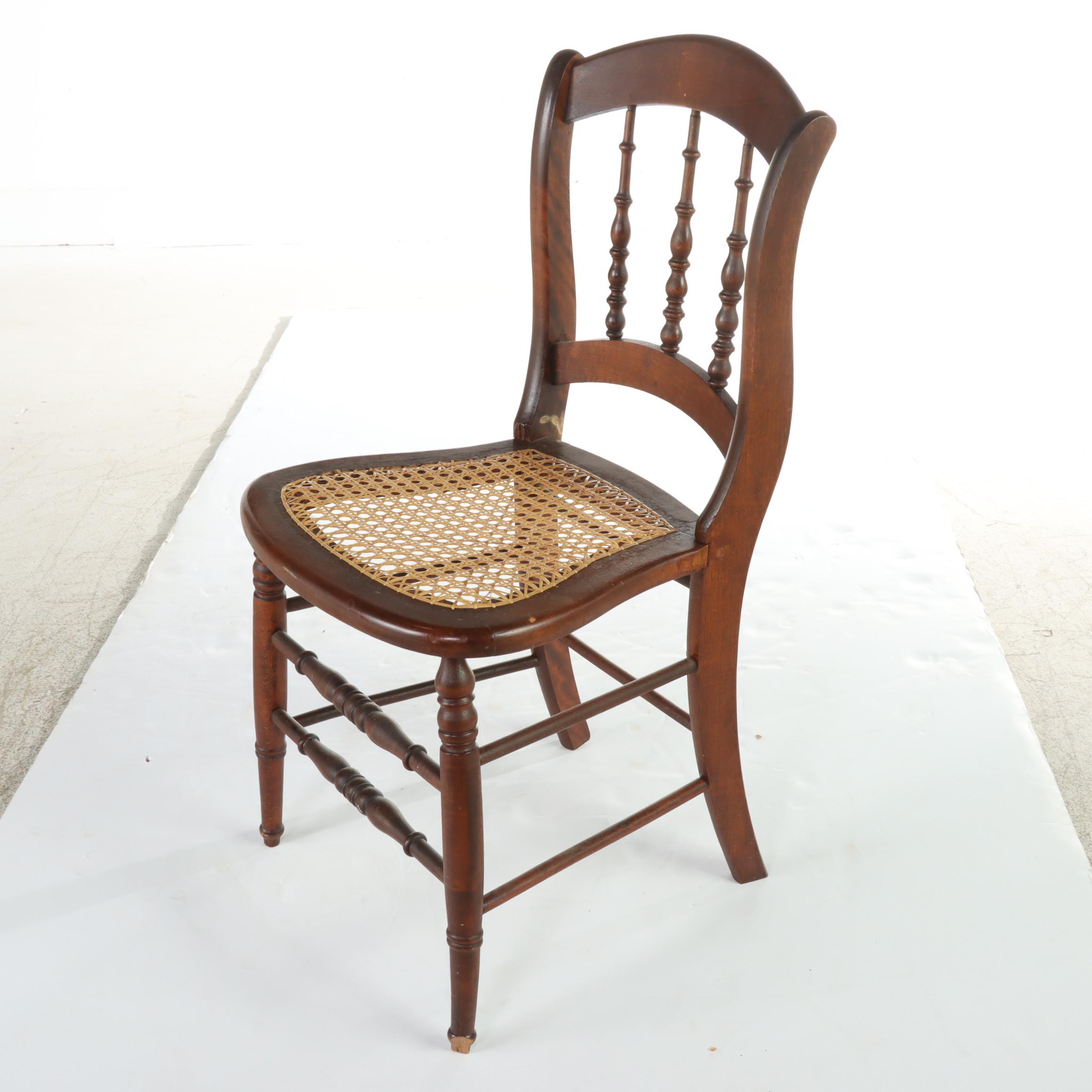 Two Victorian Spindle-Back Side Chairs, Late 19th Century