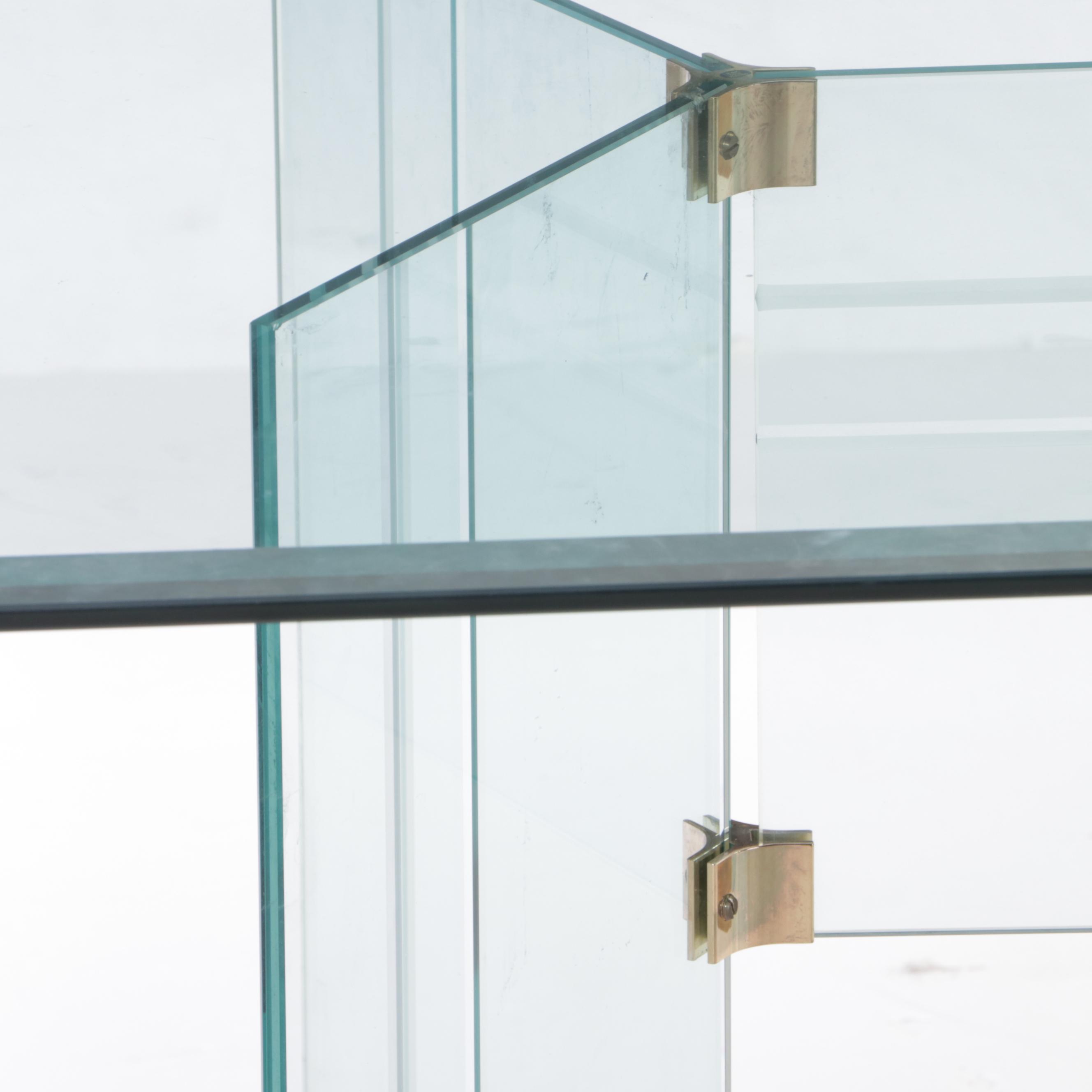 Post-Modern Glass Dining Table, Probably Pace