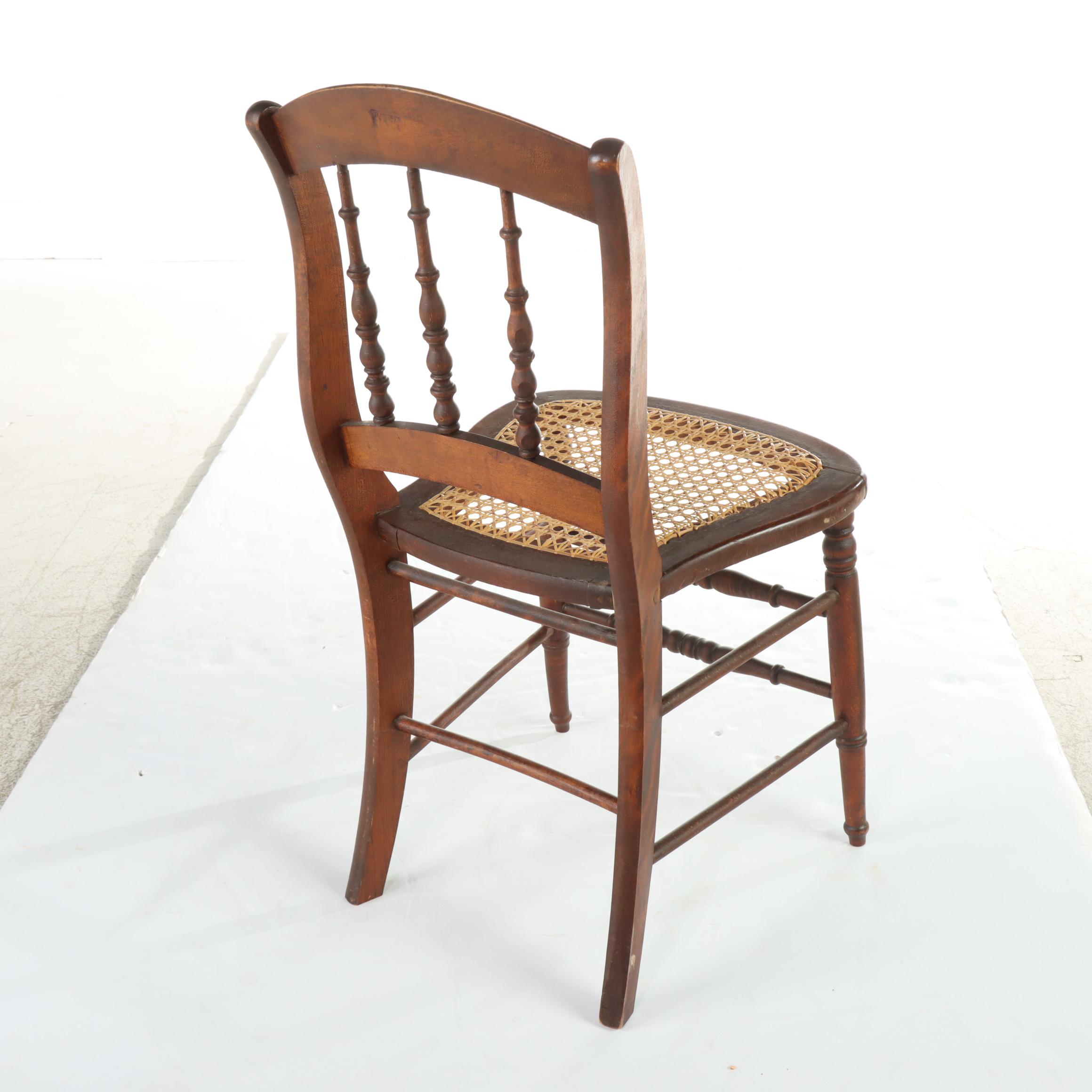 Two Victorian Spindle-Back Side Chairs, Late 19th Century