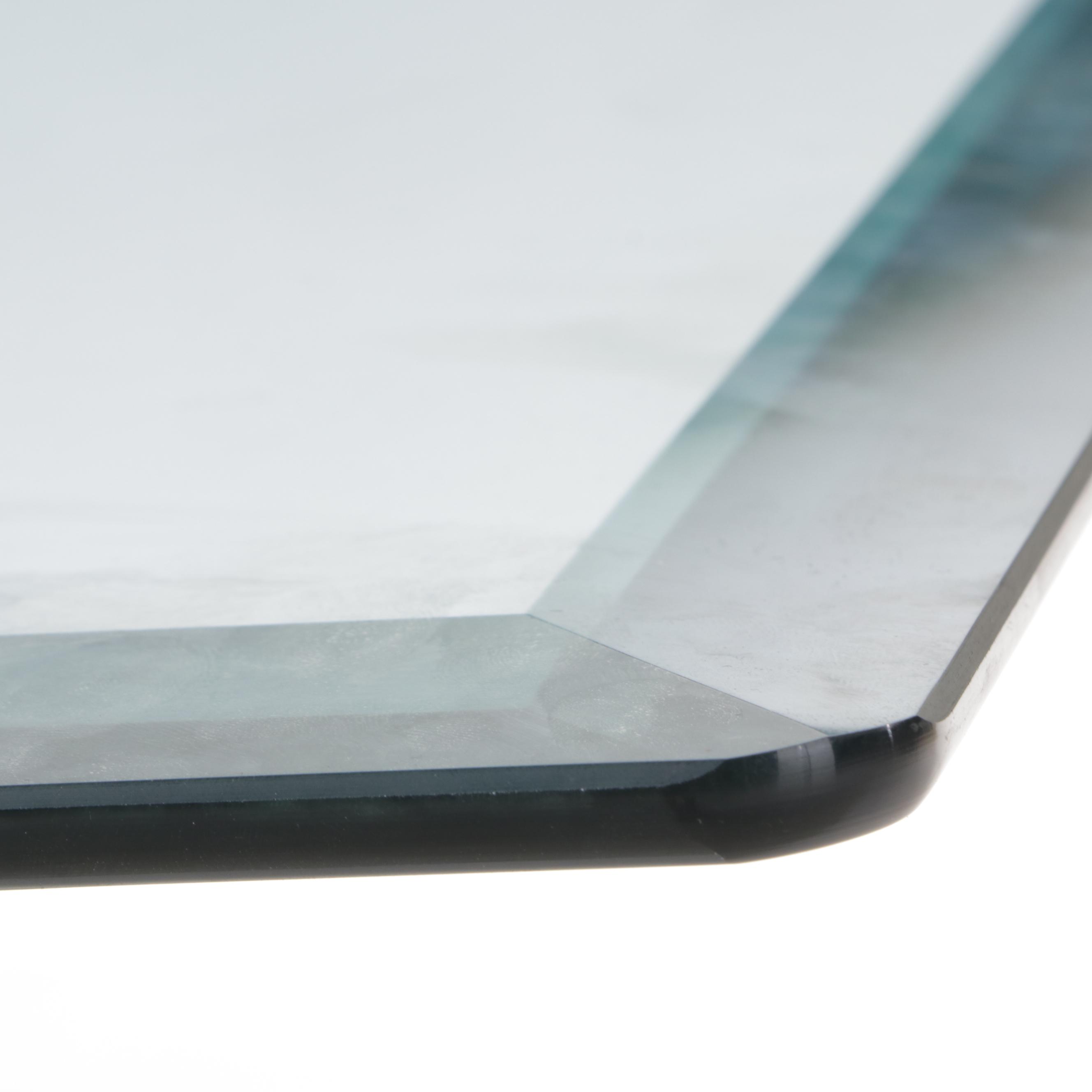 Post-Modern Glass Dining Table, Probably Pace