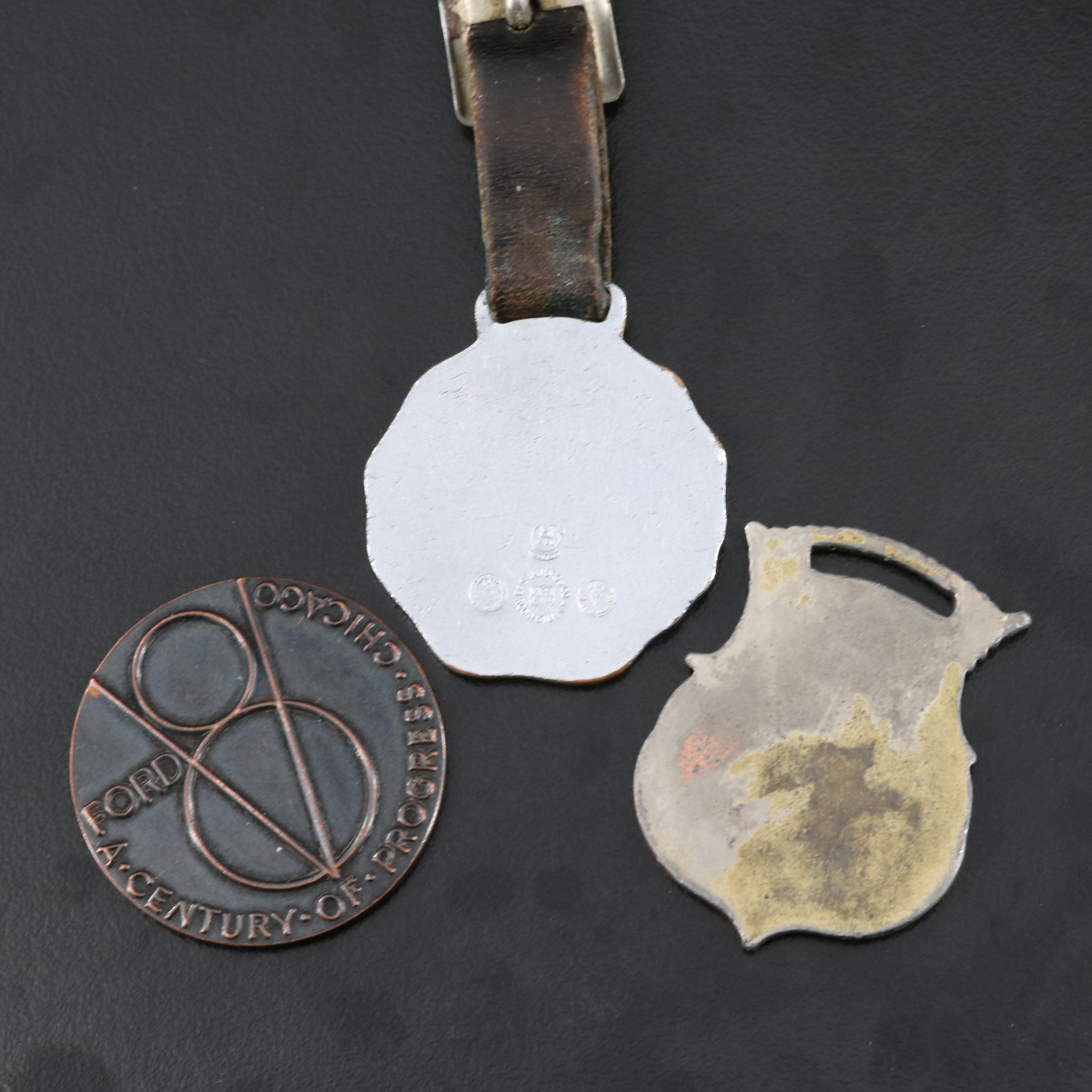 1909 Taft & Sherman, Union and Ford Exposition Tokens with Enamel Accents