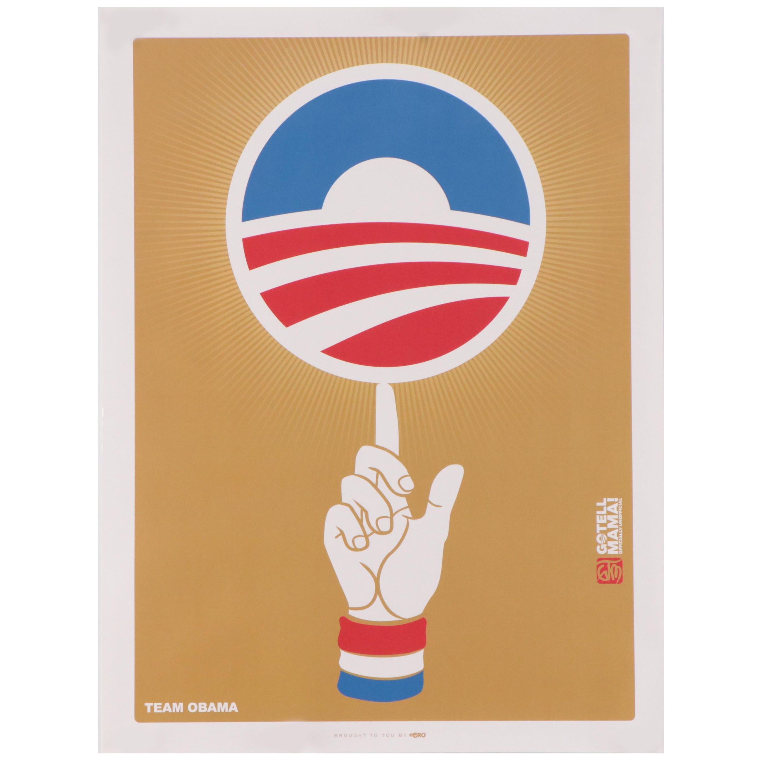 Offset Lithograph Poster of Barack Obama Presidential Campaign "Team Obama"