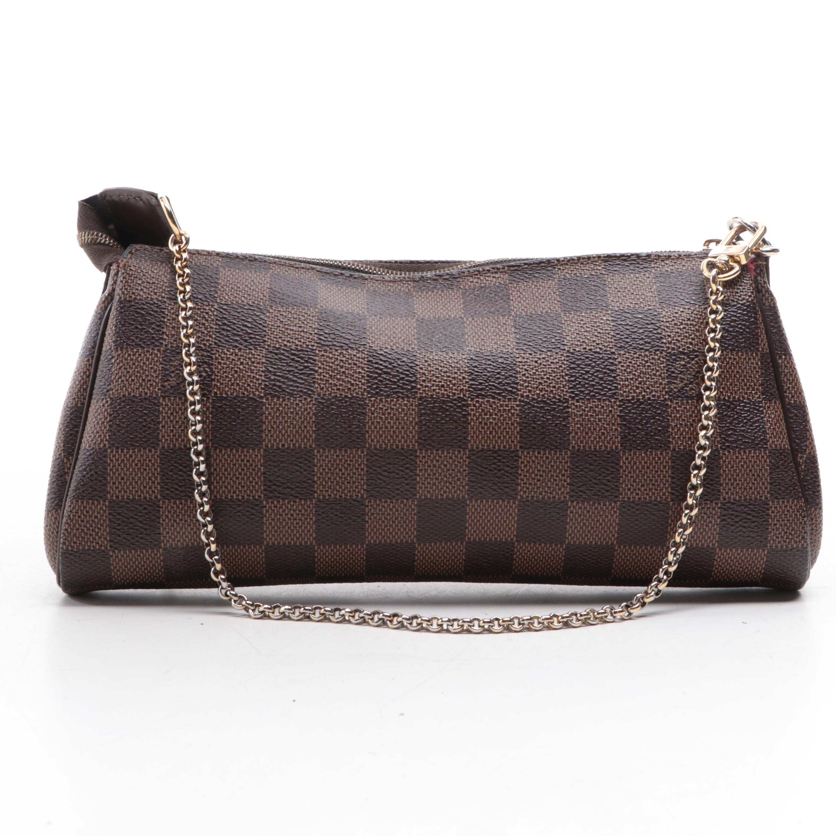 Louis Vuitton Pochette Eva in Damier Ebene Canvas