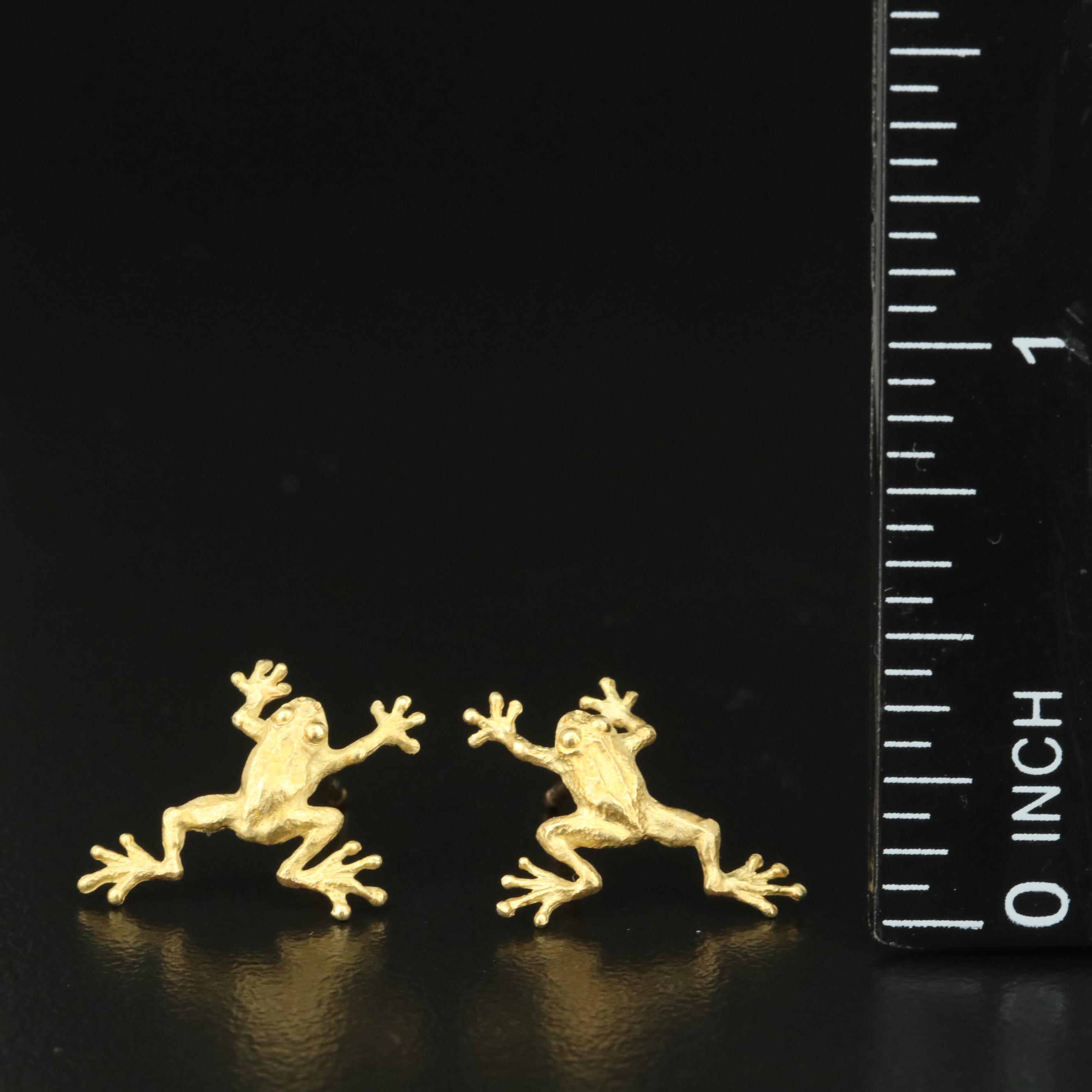18K Frog Earrings