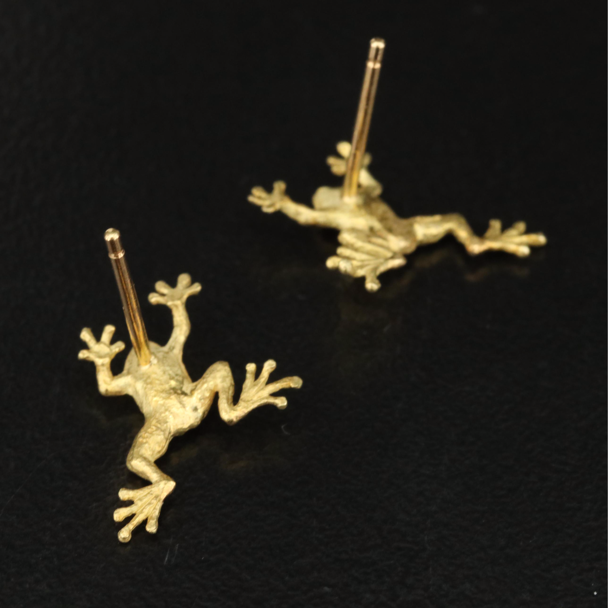 18K Frog Earrings