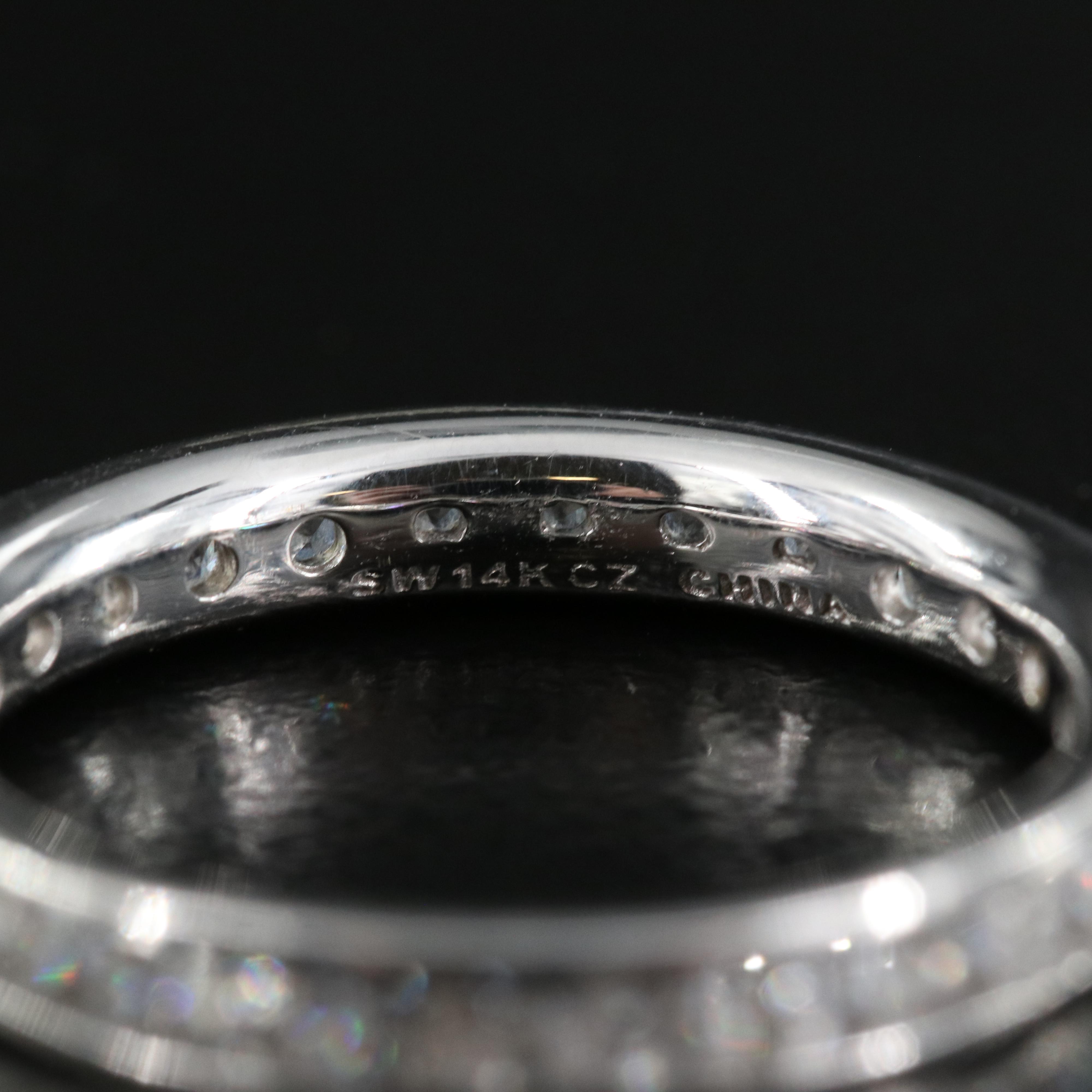 14K Cubic Zirconia Eternity Band