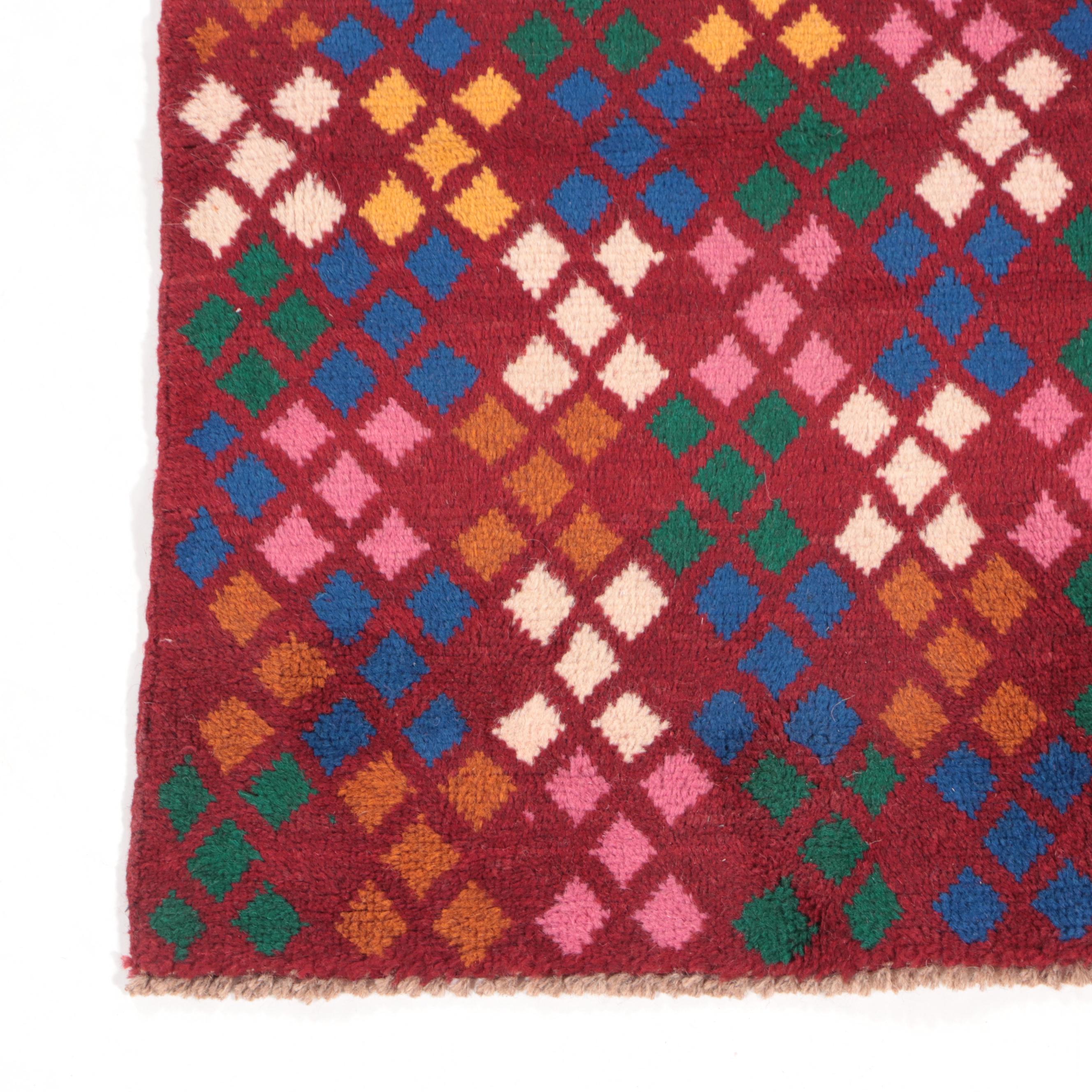 3'9 x 5'10 Hand-Knotted Afghan Baluch Area Rug