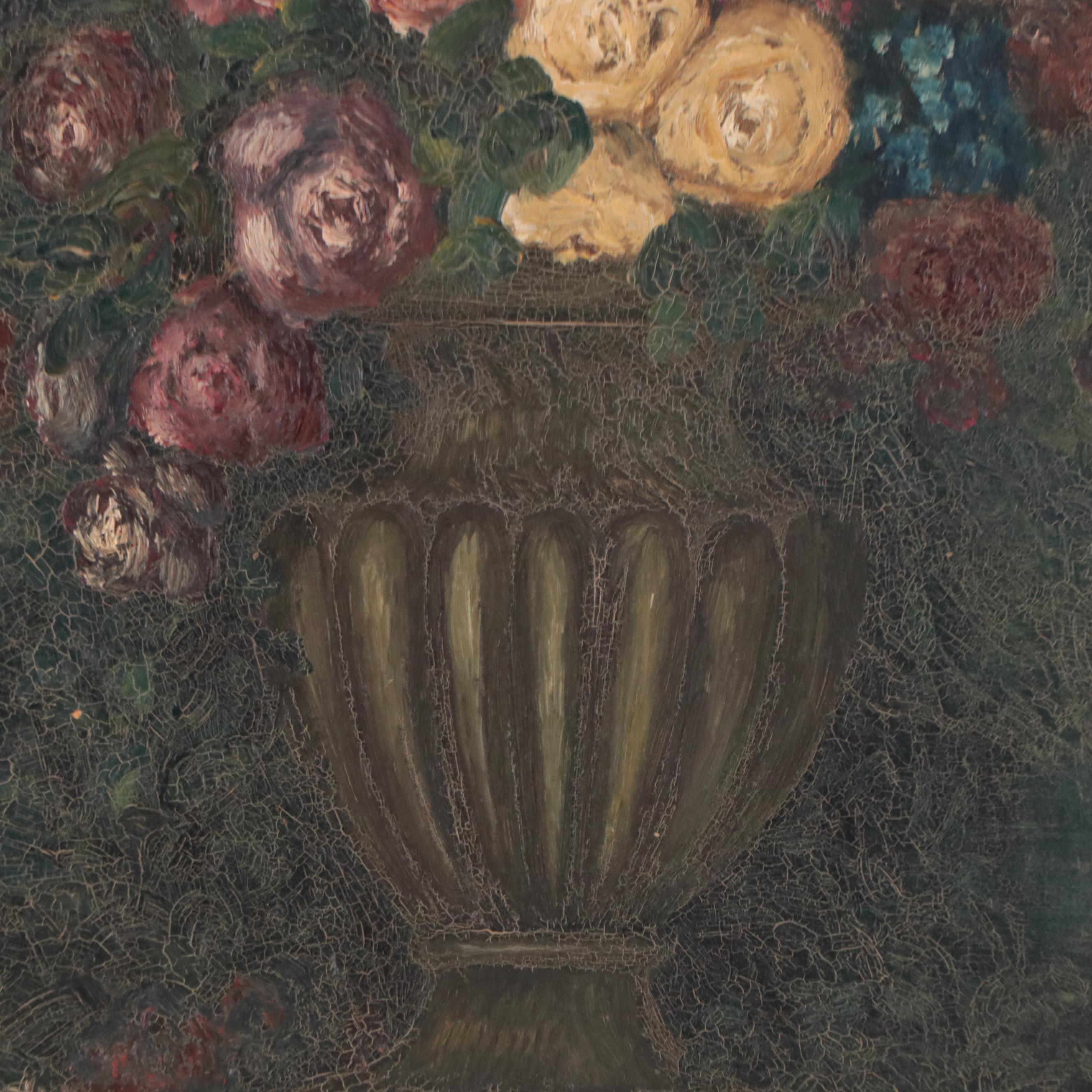 Oil Painting of Floral Still Life, 1921