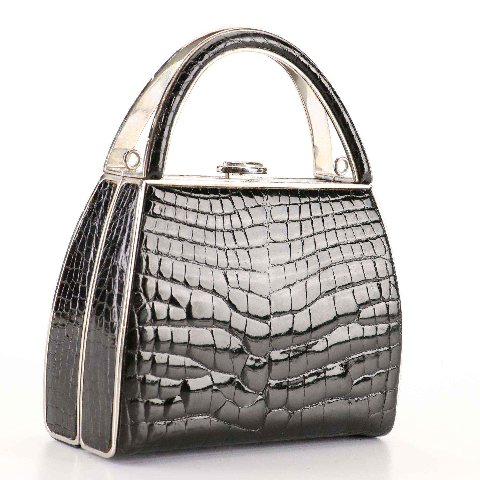 Judith Leiber Embossed Patent Leather Handbag