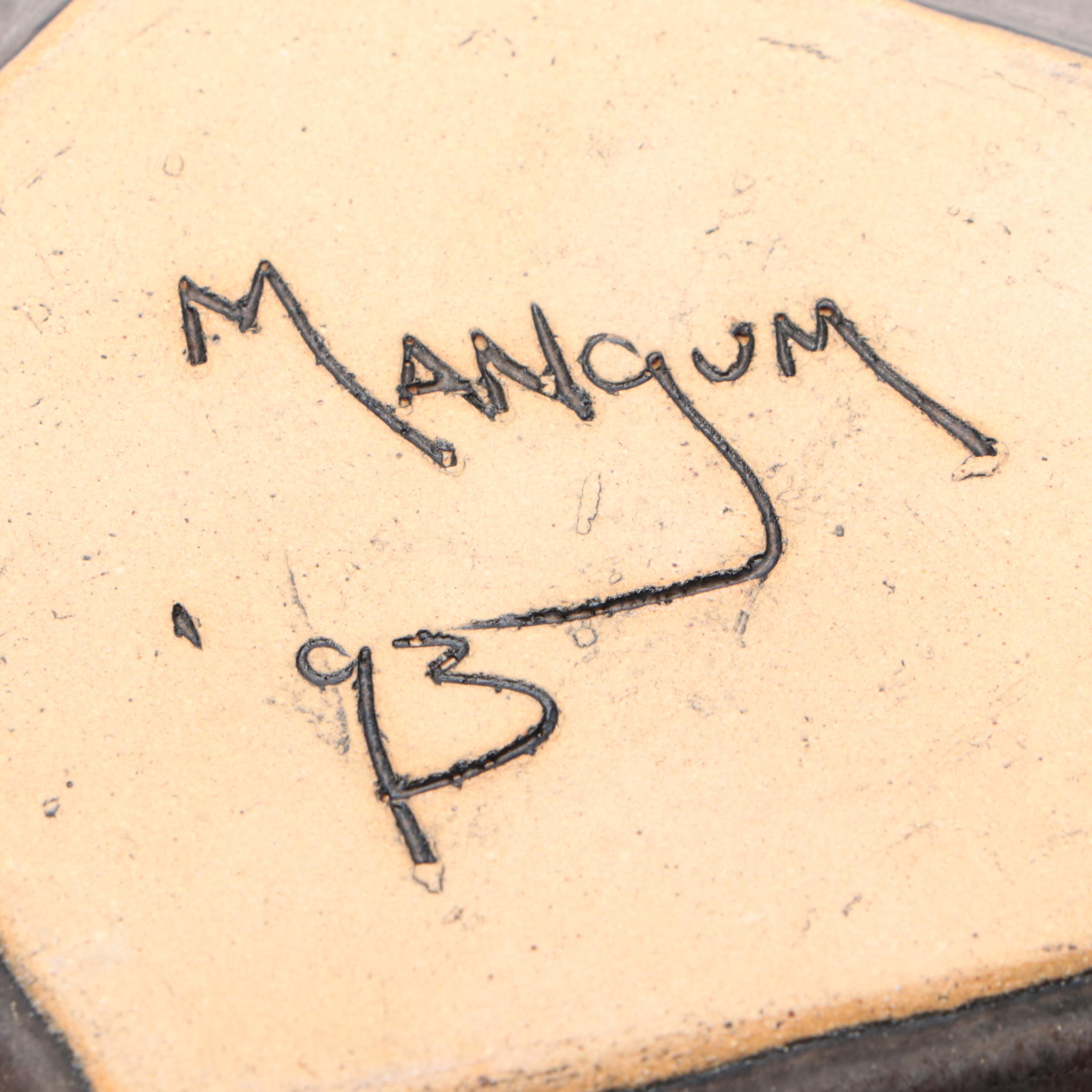 Mangum Pottery Pentagonal Planter with Other Ceramic Vases