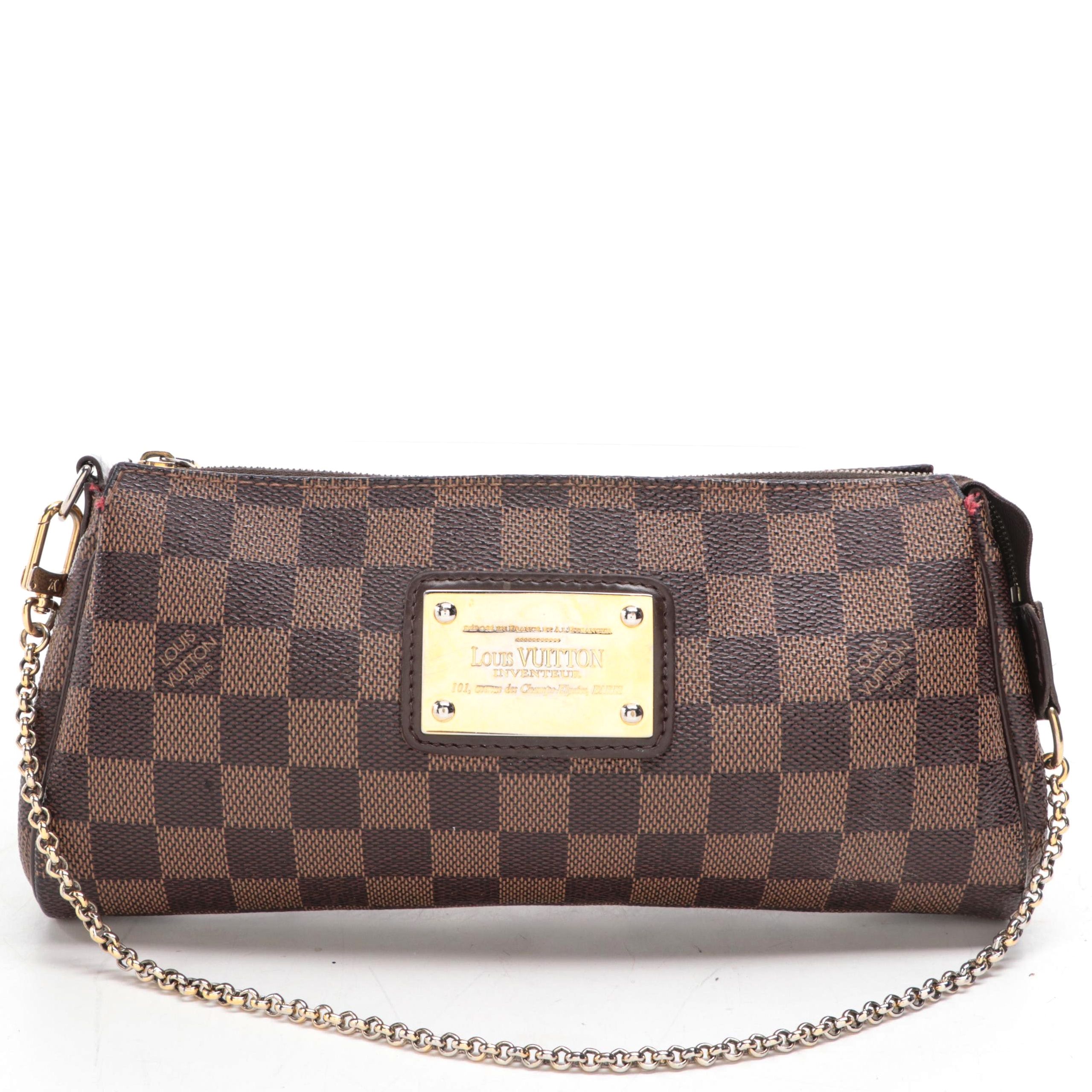 Louis Vuitton Pochette Eva in Damier Ebene Canvas