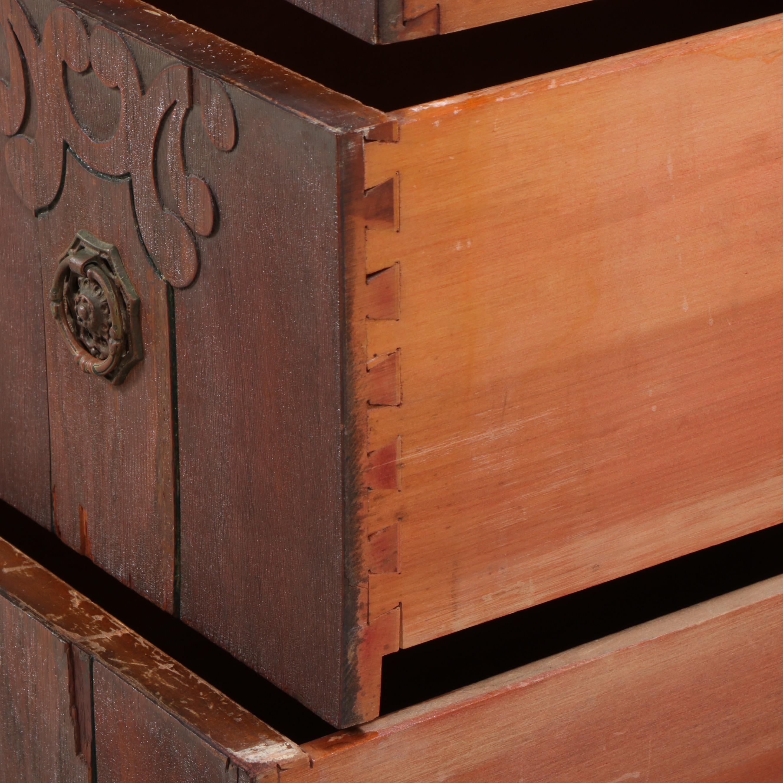 Louis XVI Style Walnut Vanity Table with Dressing Mirror, Early to Mid 20th C