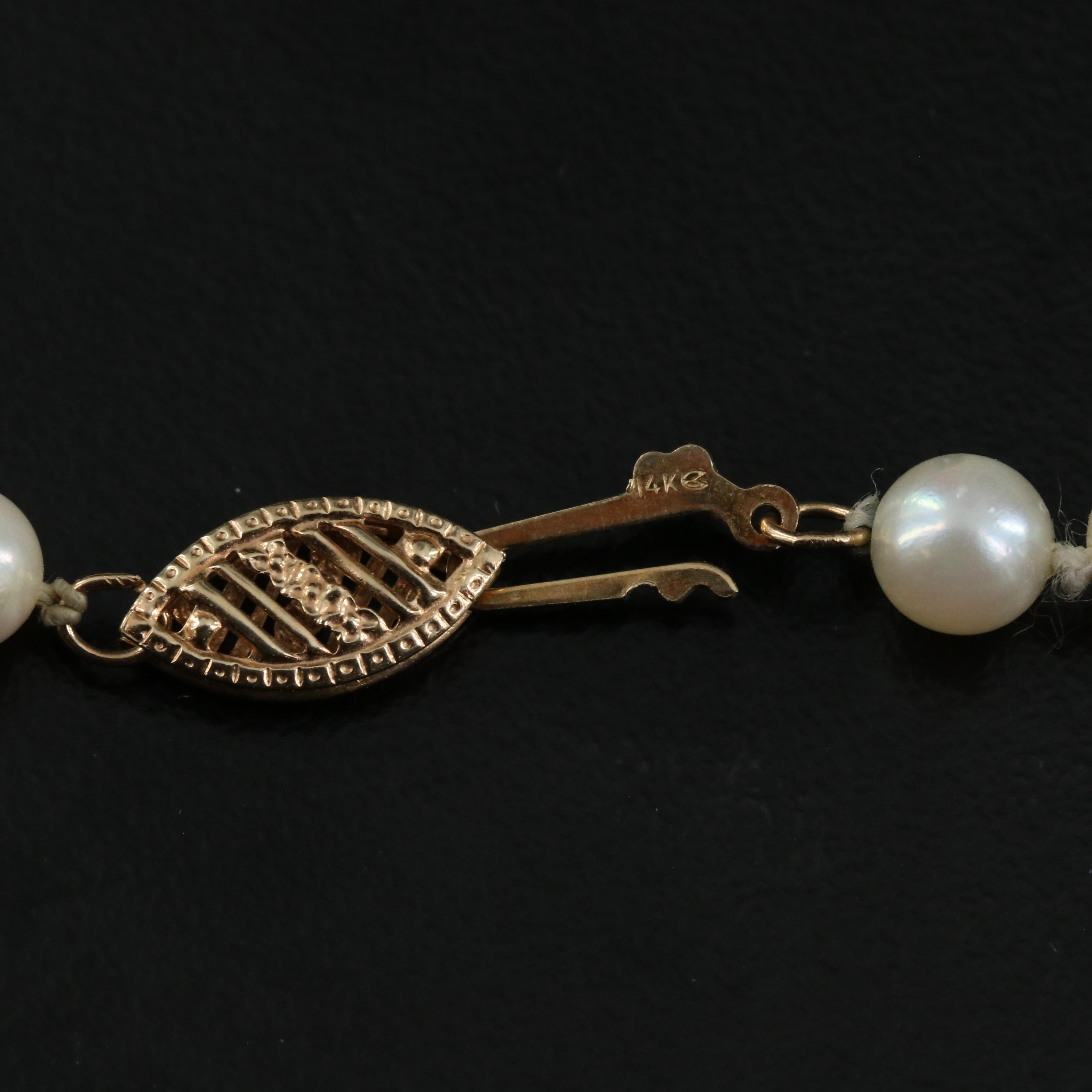 Pearl Necklace with 14K Clasp