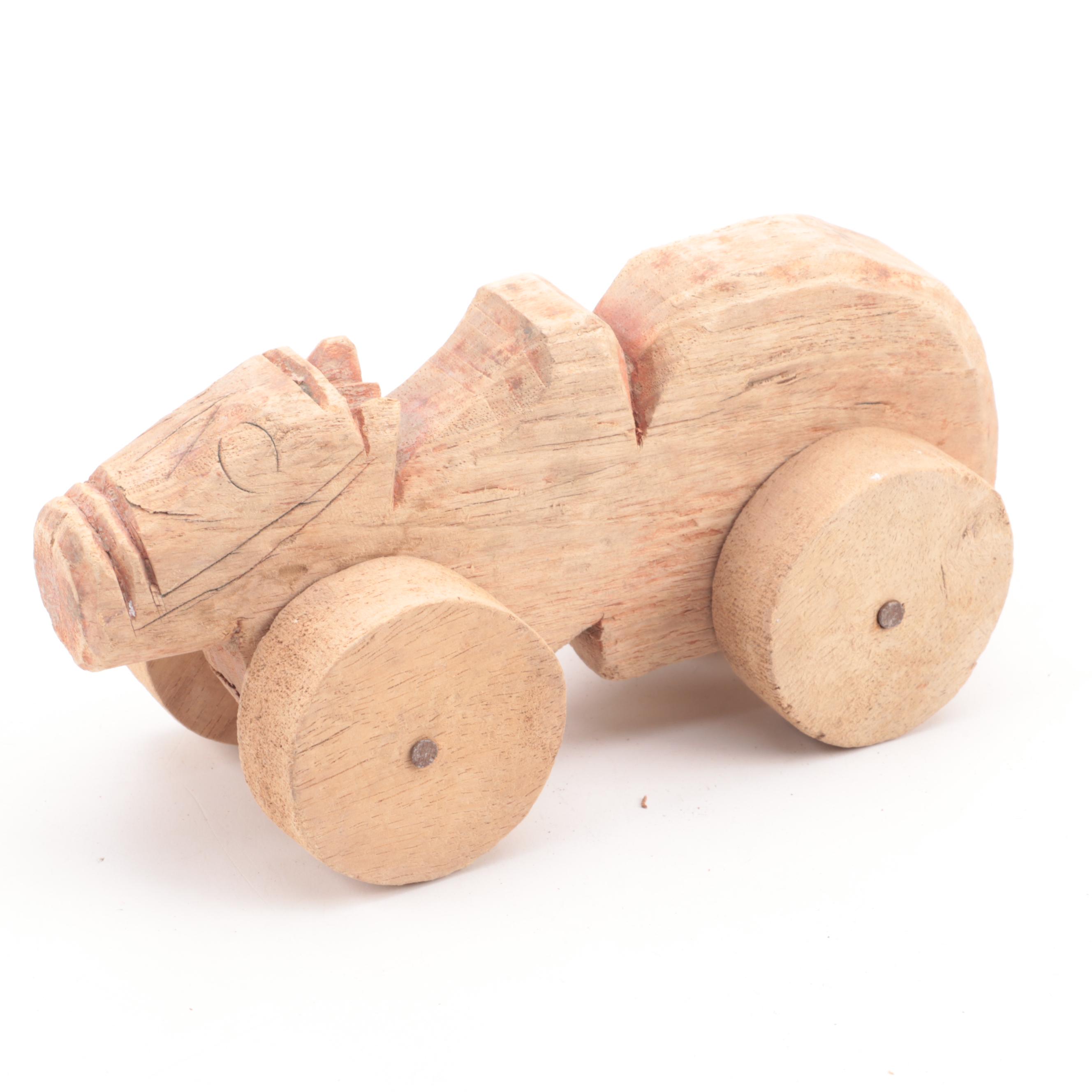 Primitive Hand-Carved Wood Toys