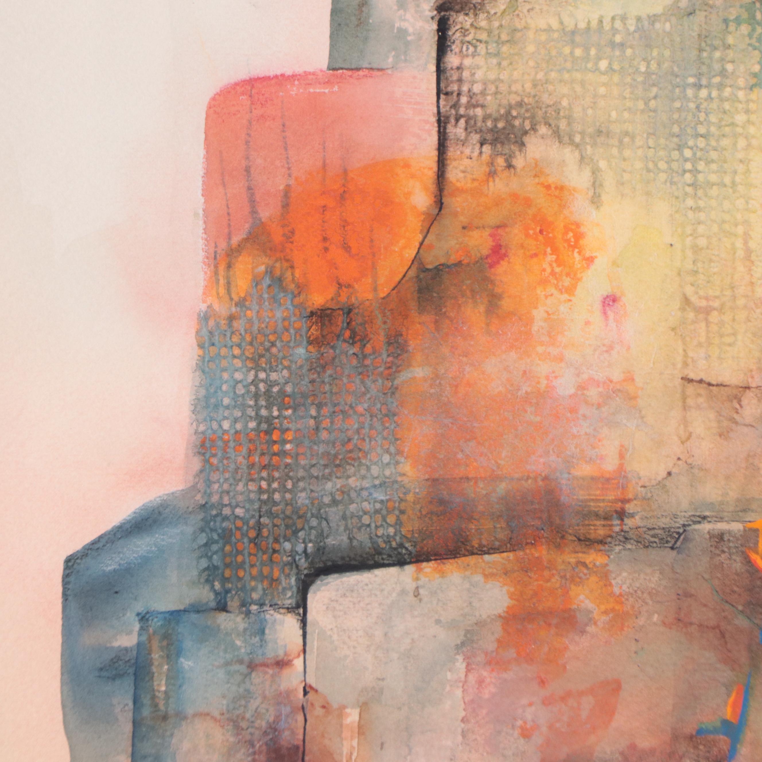 Felice Woodworth Non-Objective Watercolor Painting "Wall V"