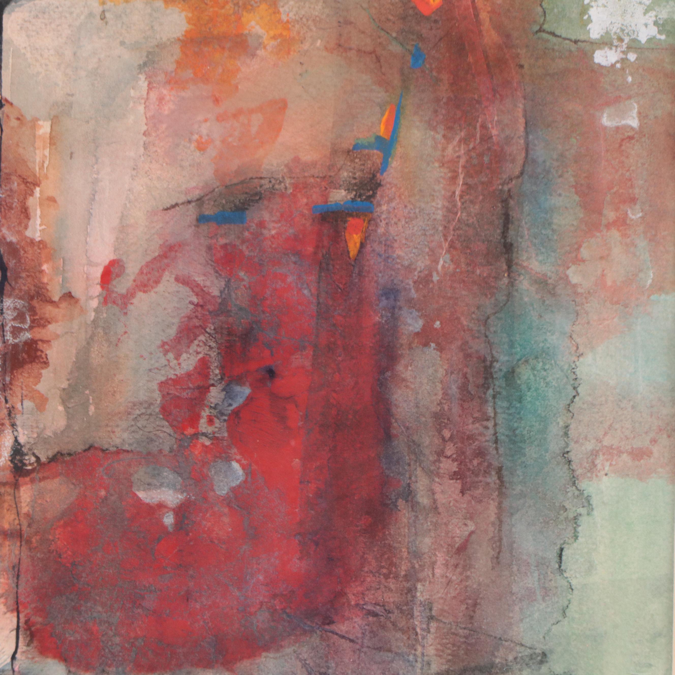 Felice Woodworth Non-Objective Watercolor Painting "Wall V"