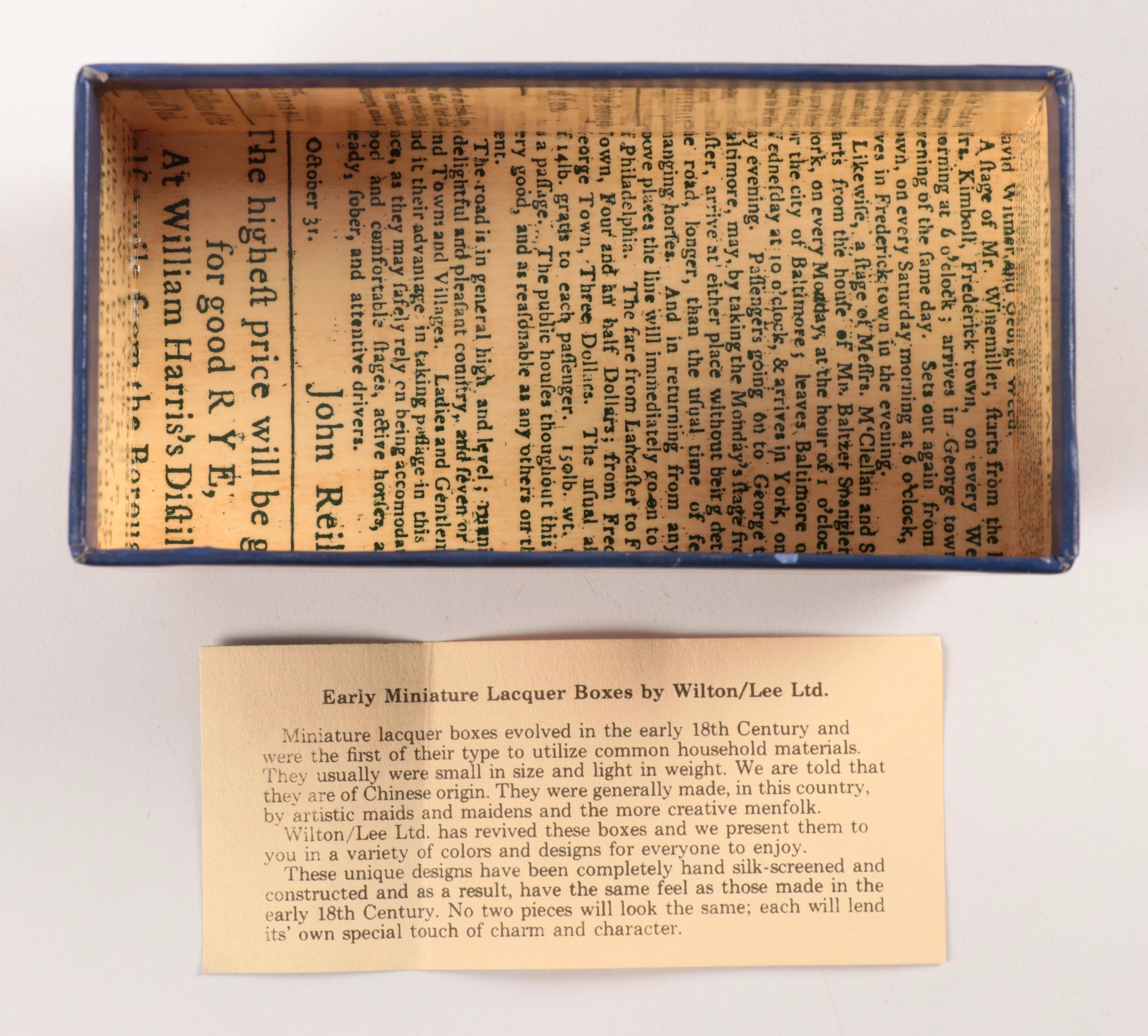 Wilton Lee Lacquered Box with Norwegian and Yugoslavian Letter Openers